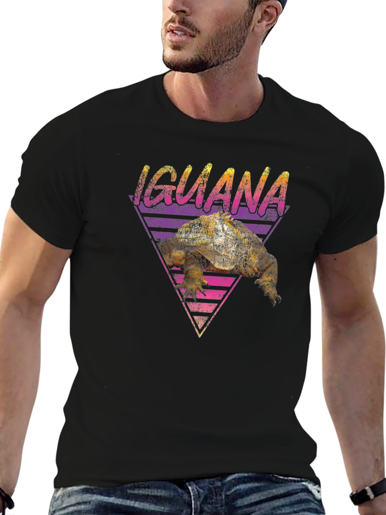 Black Iguana Graphic T-Shirt - Retro Style Tee view 6