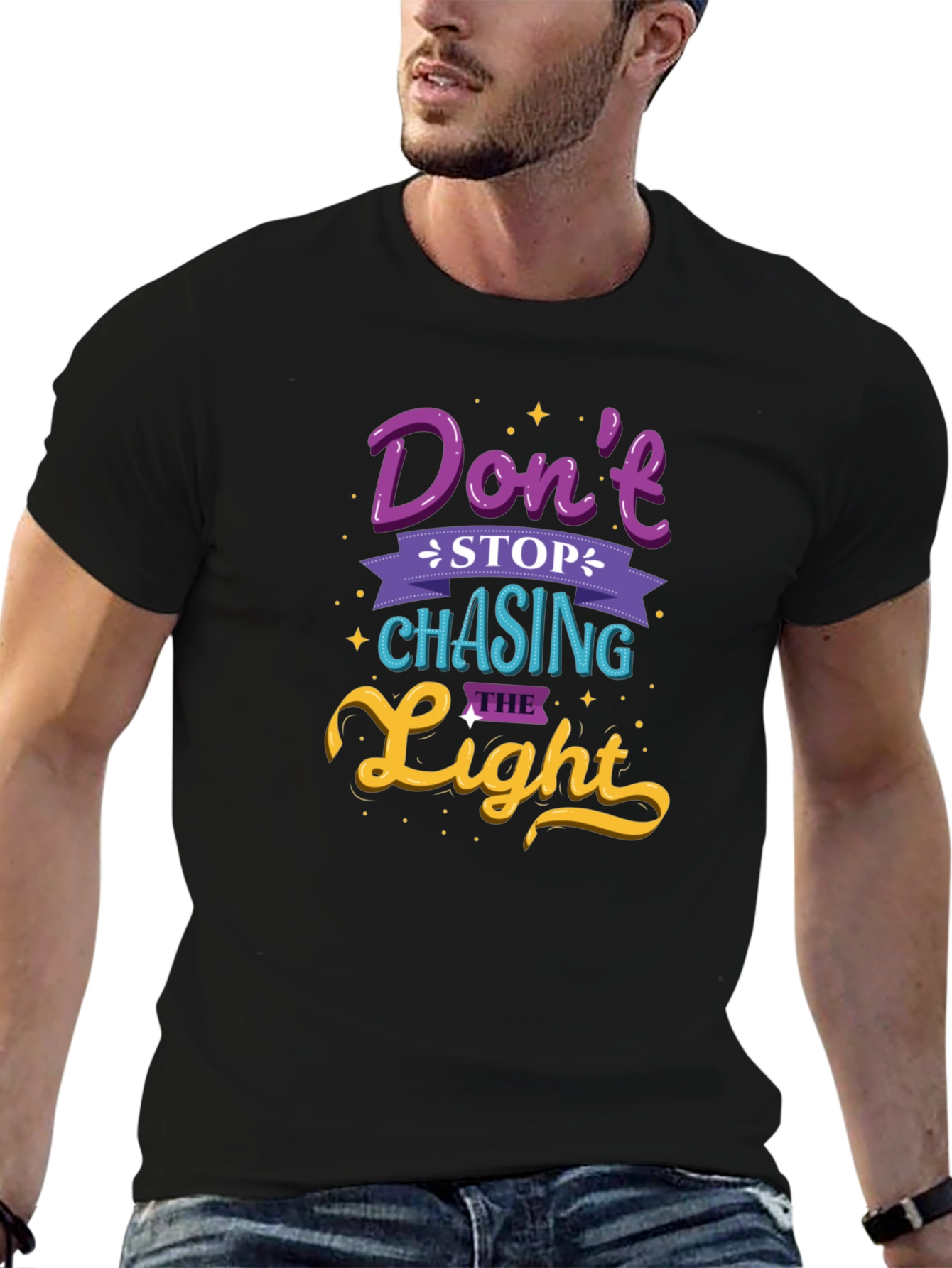 Black Don't Stop Chasing the Light Graphic Tee view 6