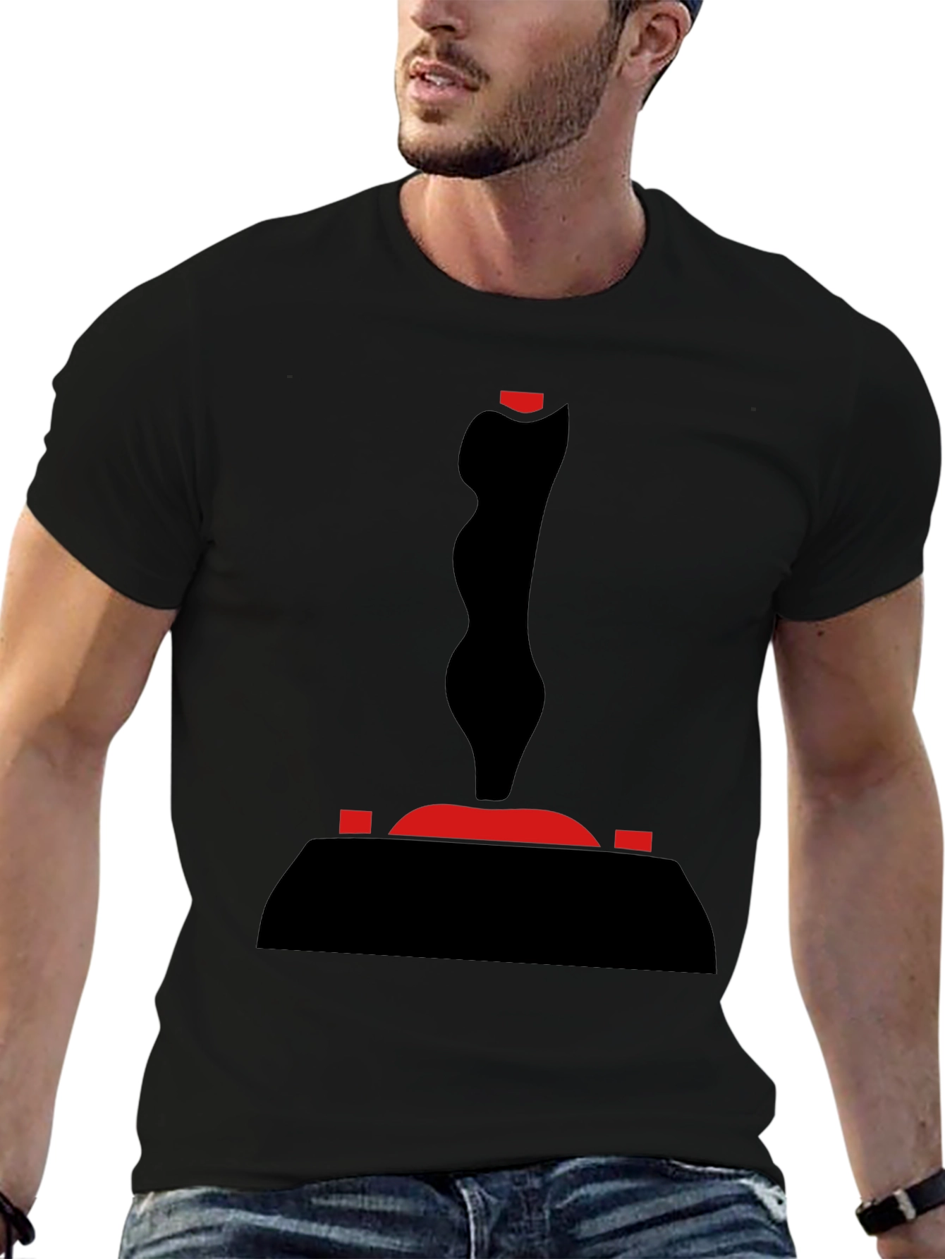 Black Retro Joystick Graphic Tee - Black T-Shirt view 6