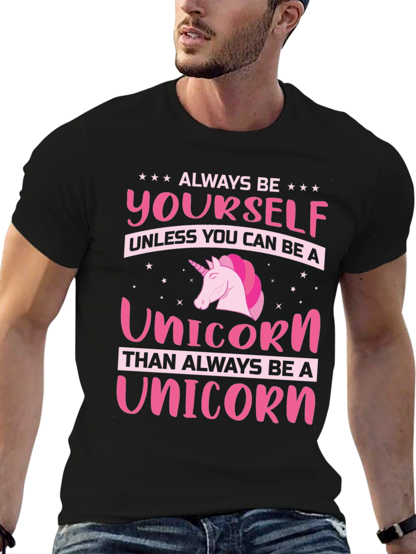 Black Always Be a Unicorn T-Shirt Funny Novelty Tee view 6