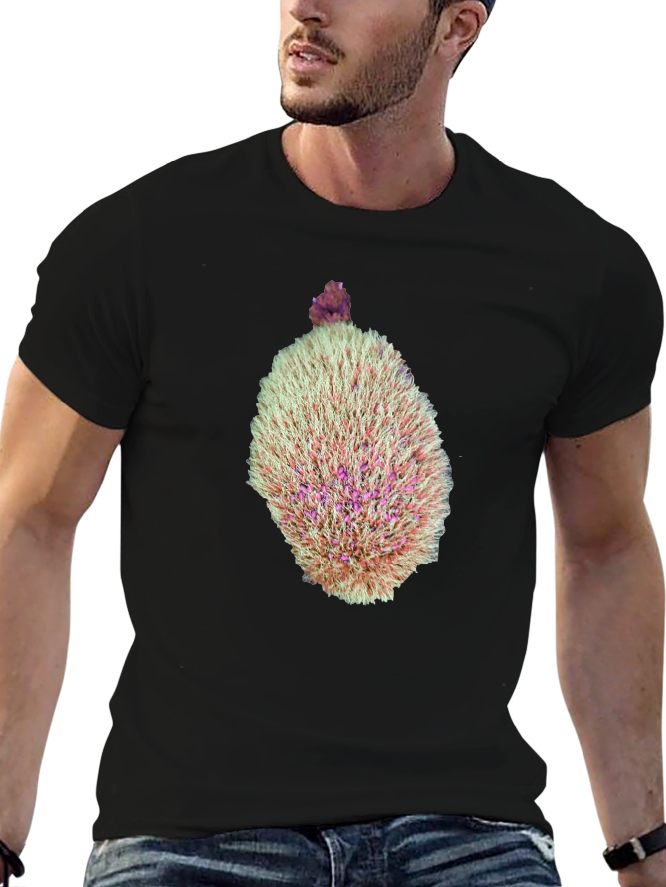 Black Unique Coral-Inspired Graphic Tee view 6