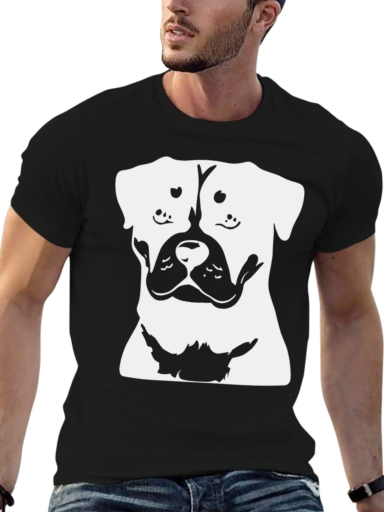 Black Dog Graphic T-Shirt - Black Cotton Blend view 6