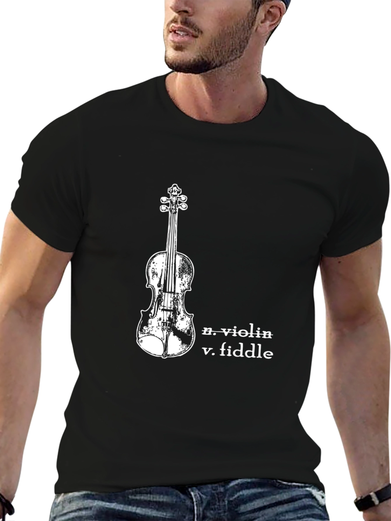 Black Violin Fiddle Graphic T-Shirt - Musician Tee view 6