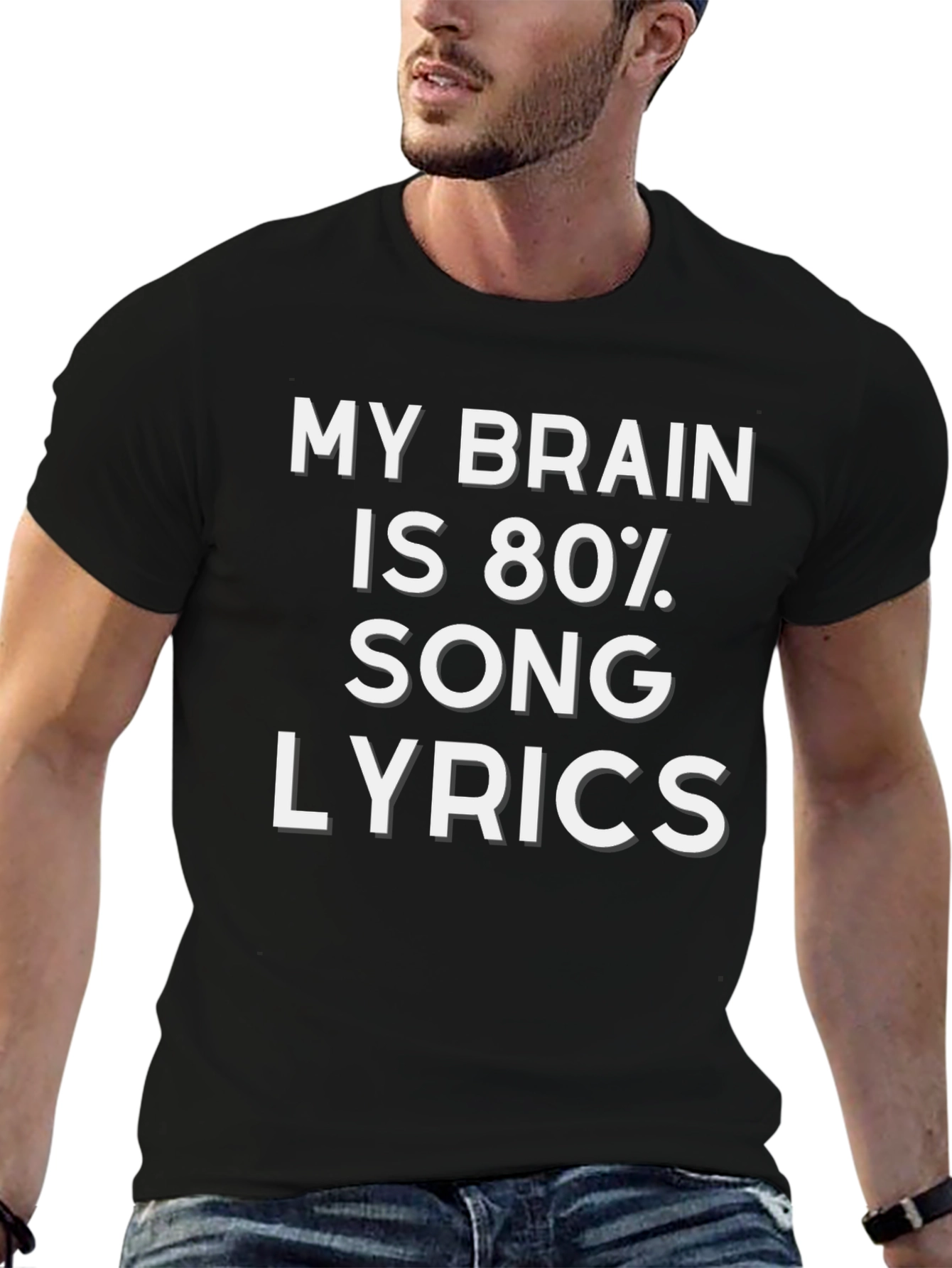 Black Song Lyric T-Shirt: Funny Music Lover Tee view 6