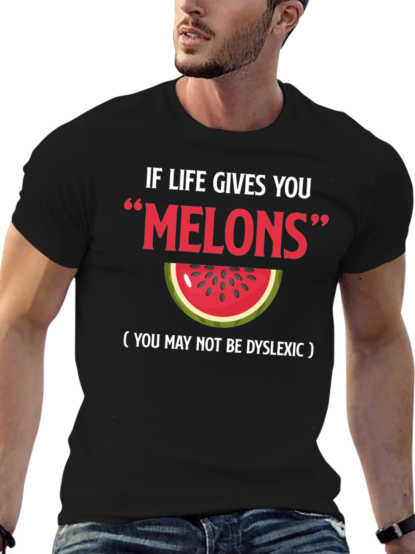 Funny "Melons" Dyslexia Watermelon Graphic Tee - 6