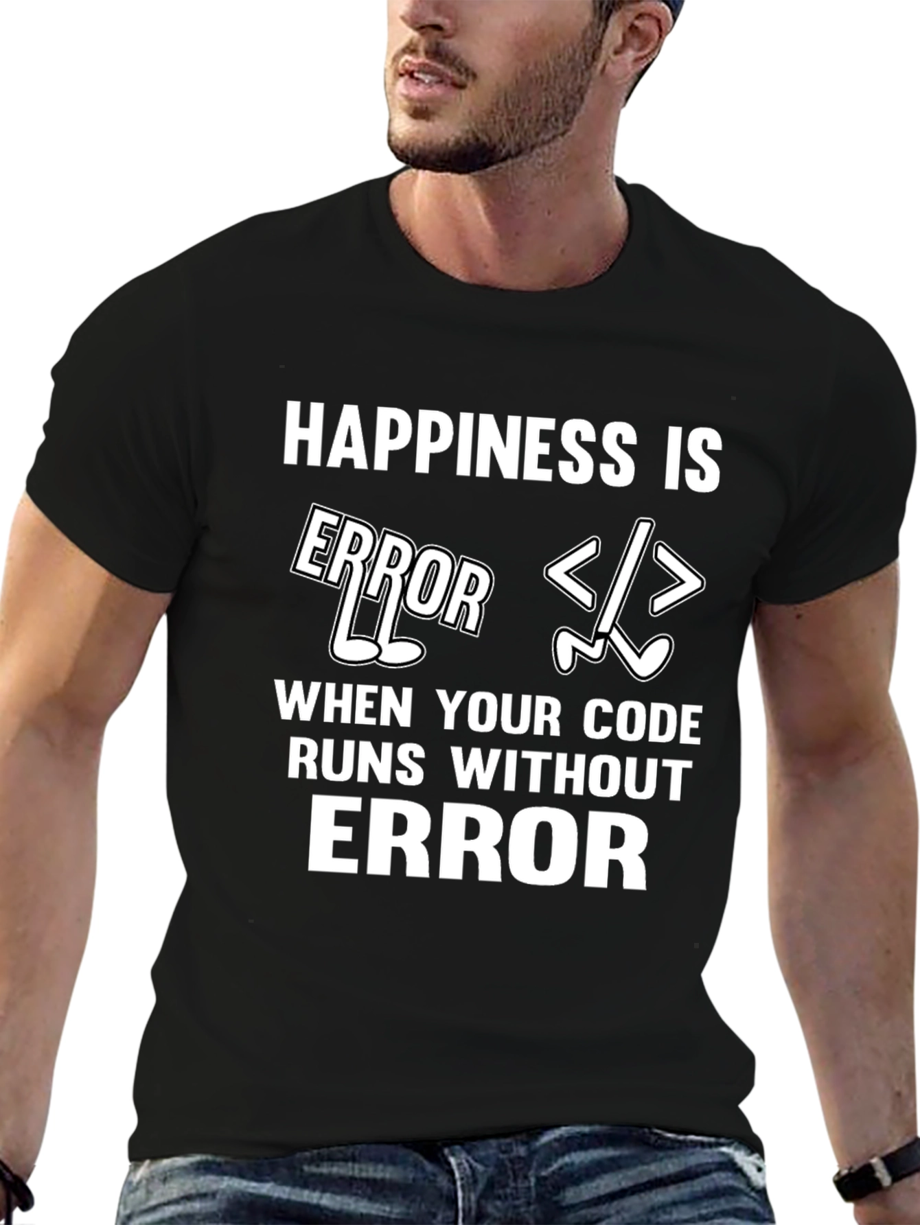 Black Happiness is No Error Coding T-Shirt view 6