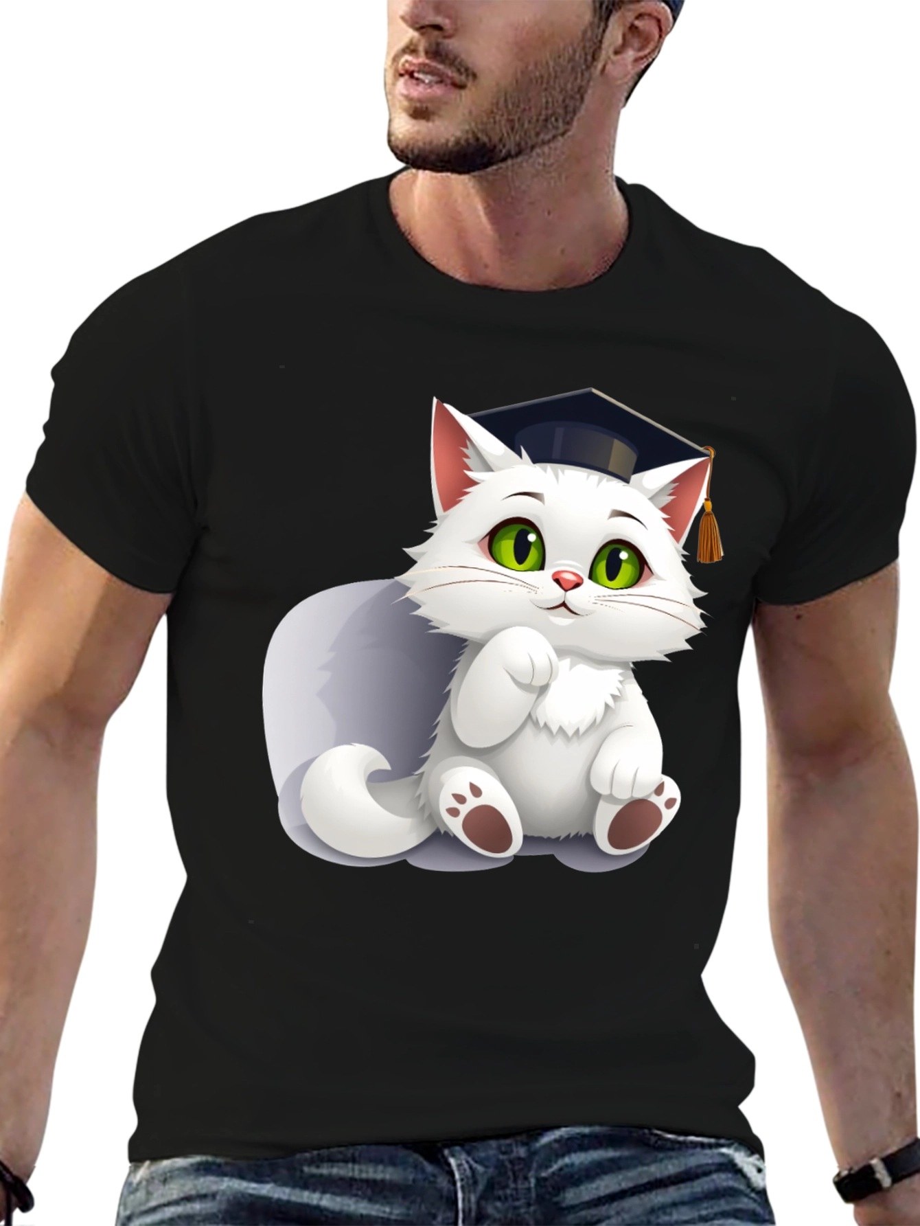 Black Cat Graduate T-Shirt view 6