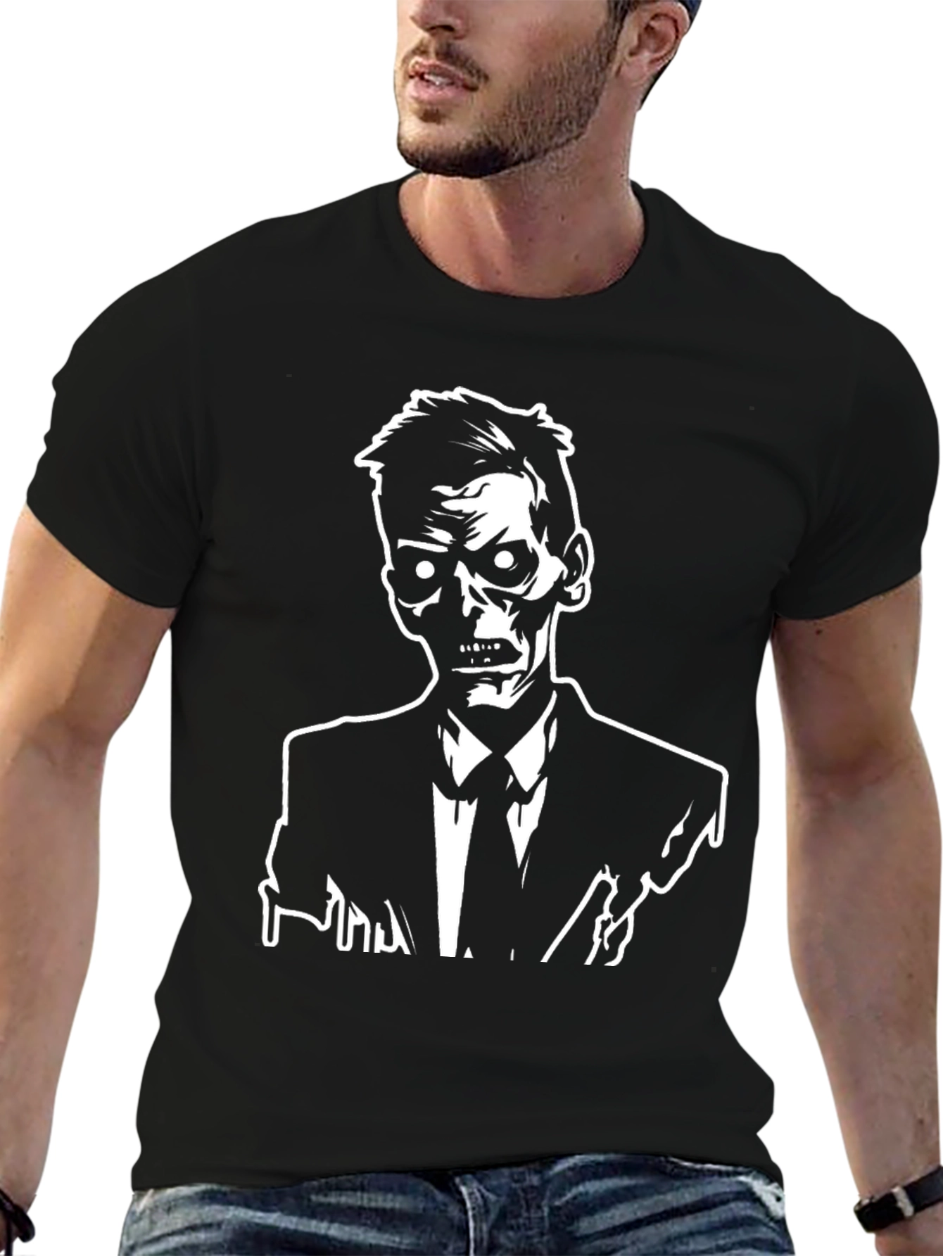 Black Zombie Suit T-Shirt - Undead Style view 6