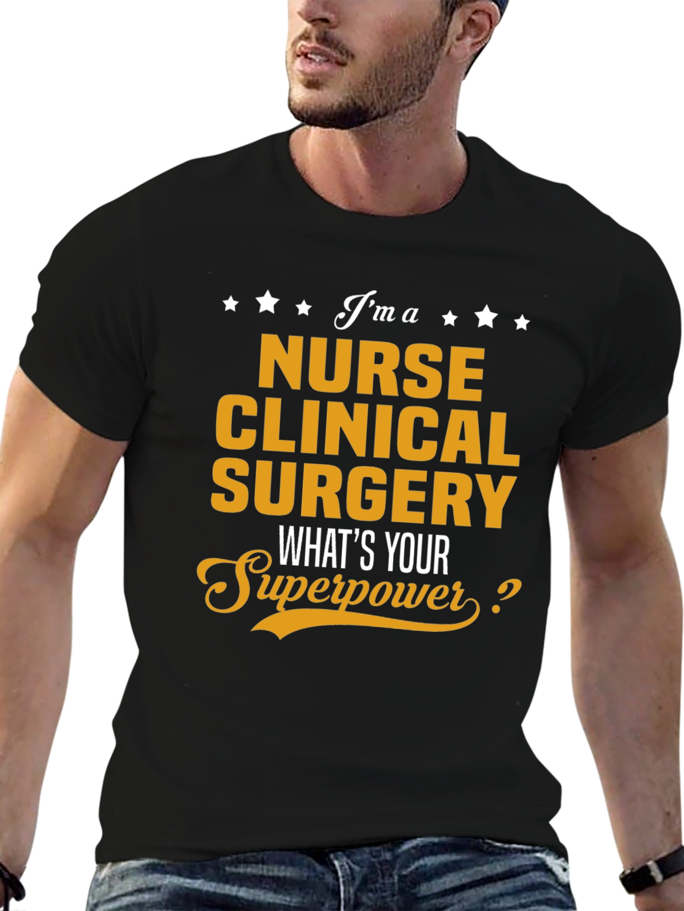 Black Nurse Clinical Surgery Superpower T-Shirt view 6