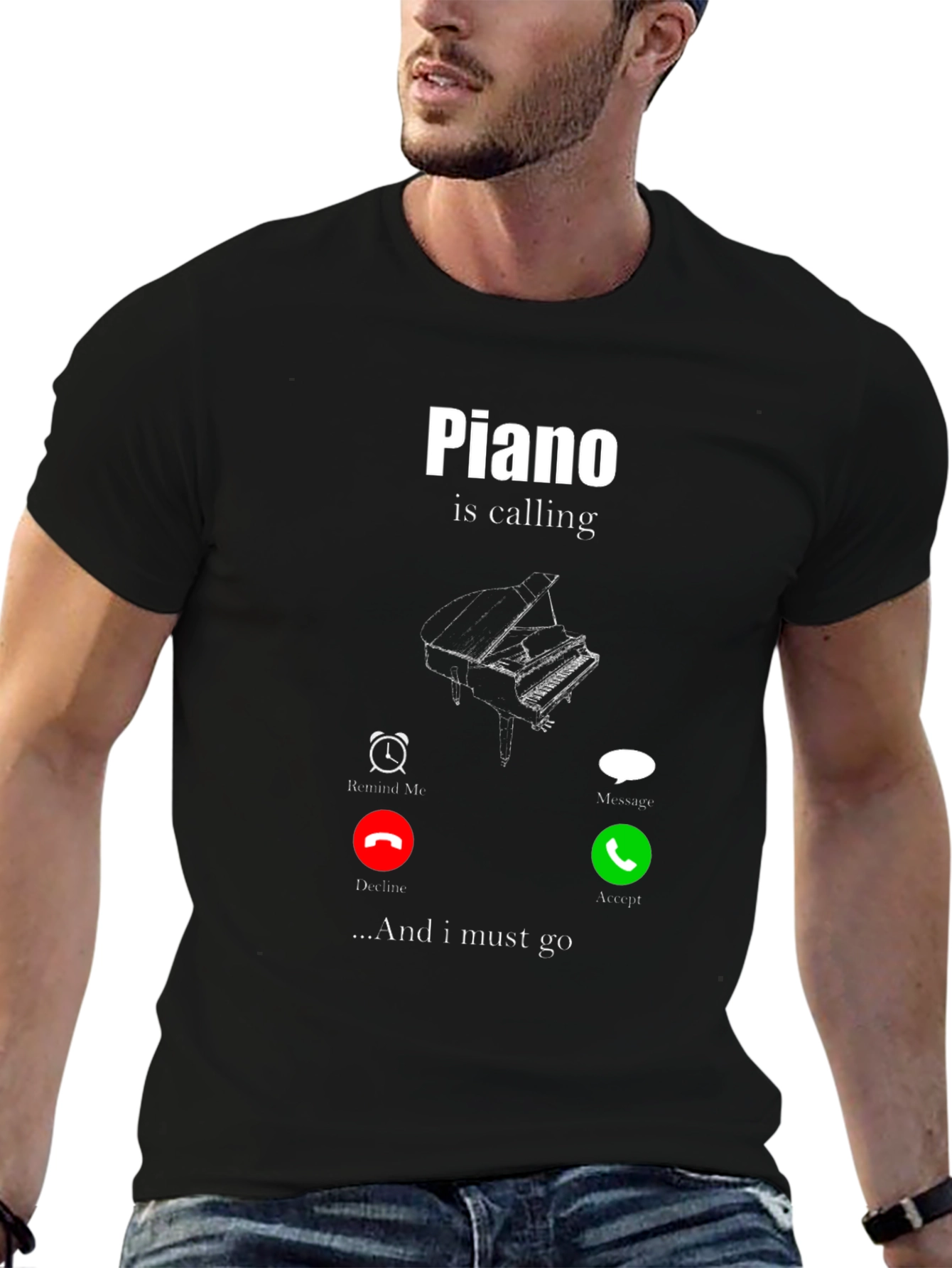 Piano Is Calling T-Shirt - Music Lover Tee - 6