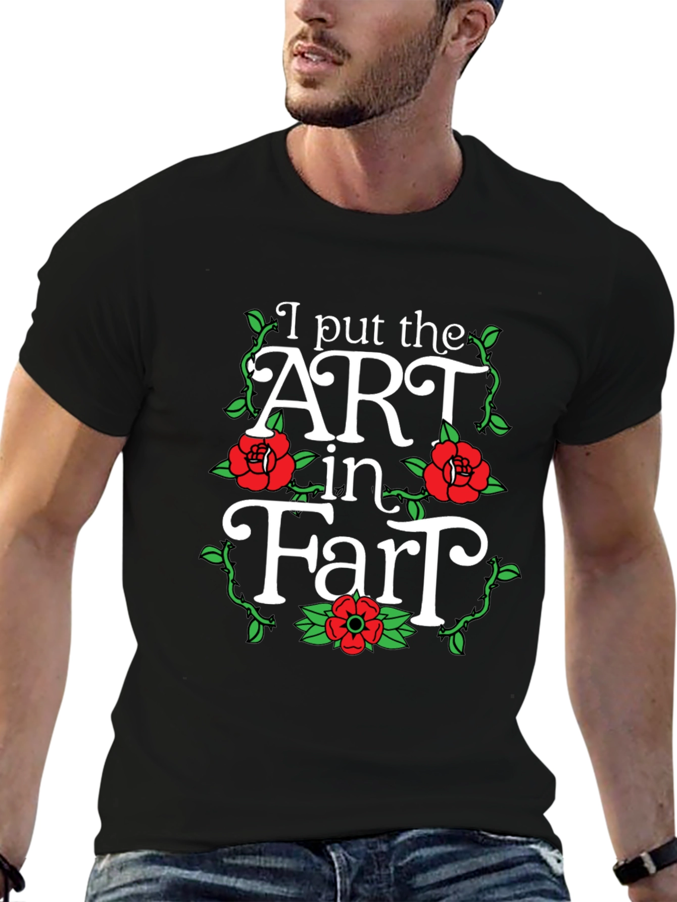 Black I Put the ART in Fart T-Shirt view 6