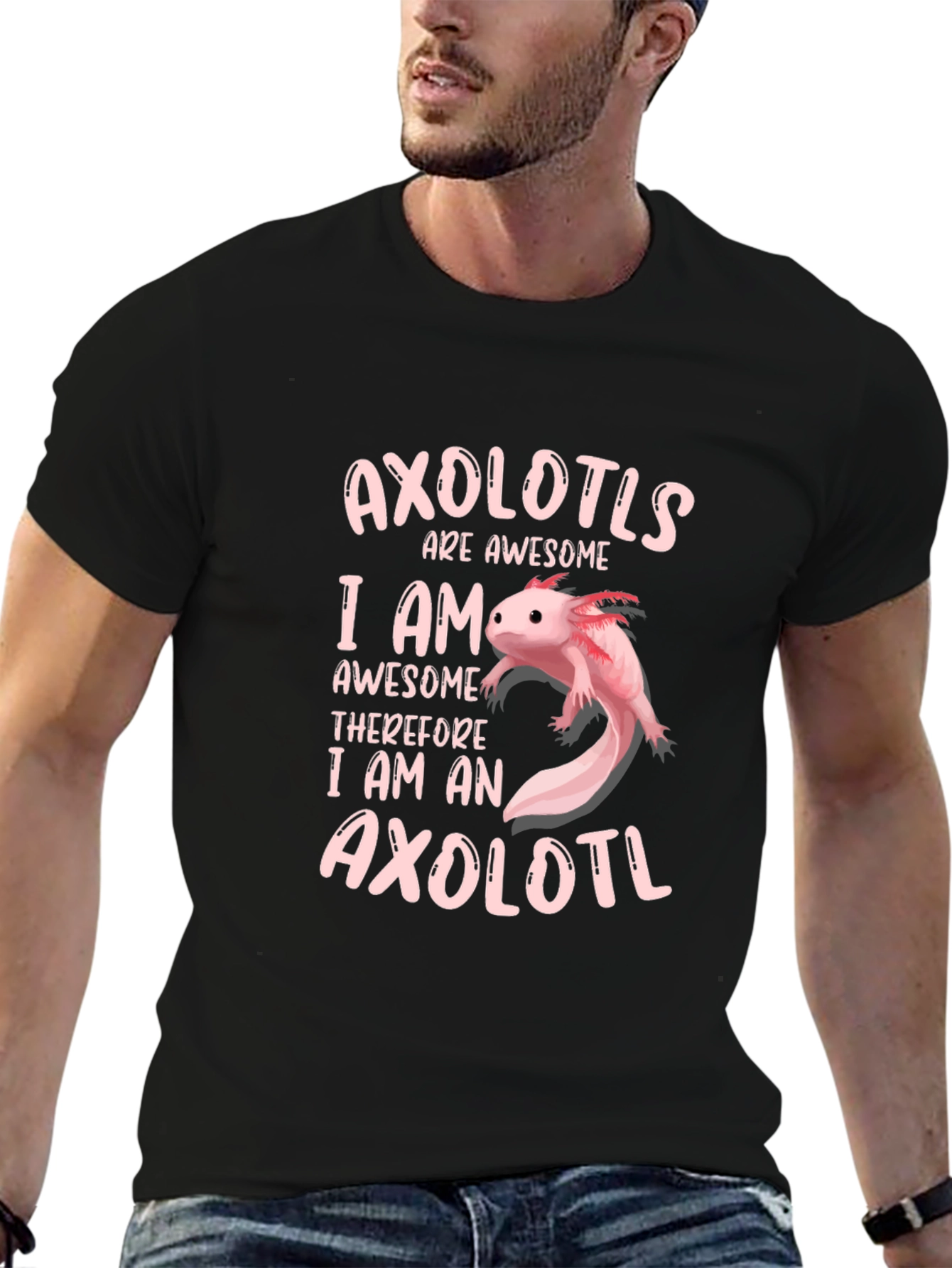 Black Axolotl Awesome T-Shirt view 6