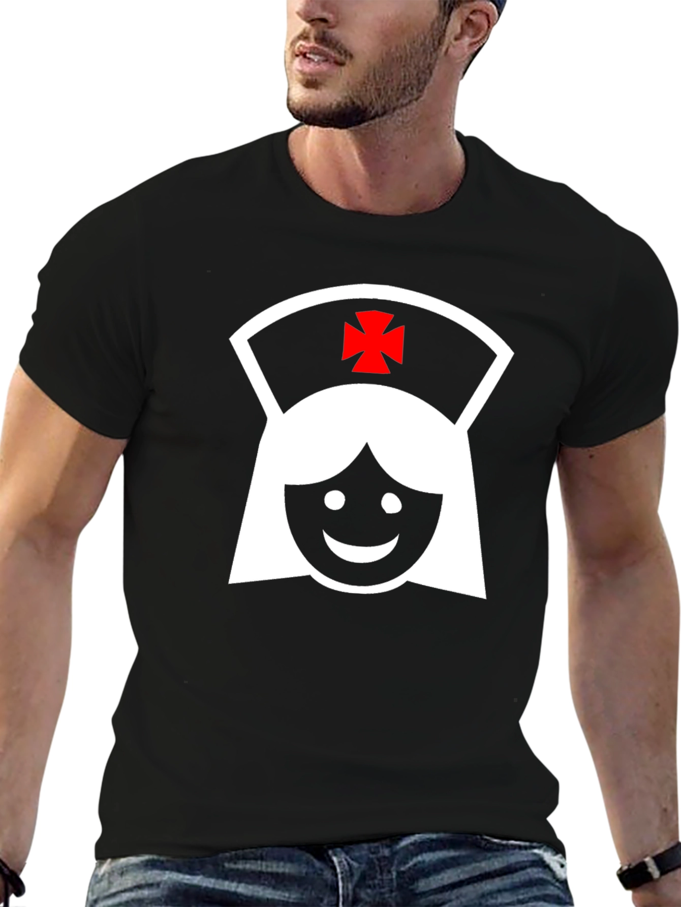 Black Nurse Graphic T-Shirt - Novelty Gift Tee view 6