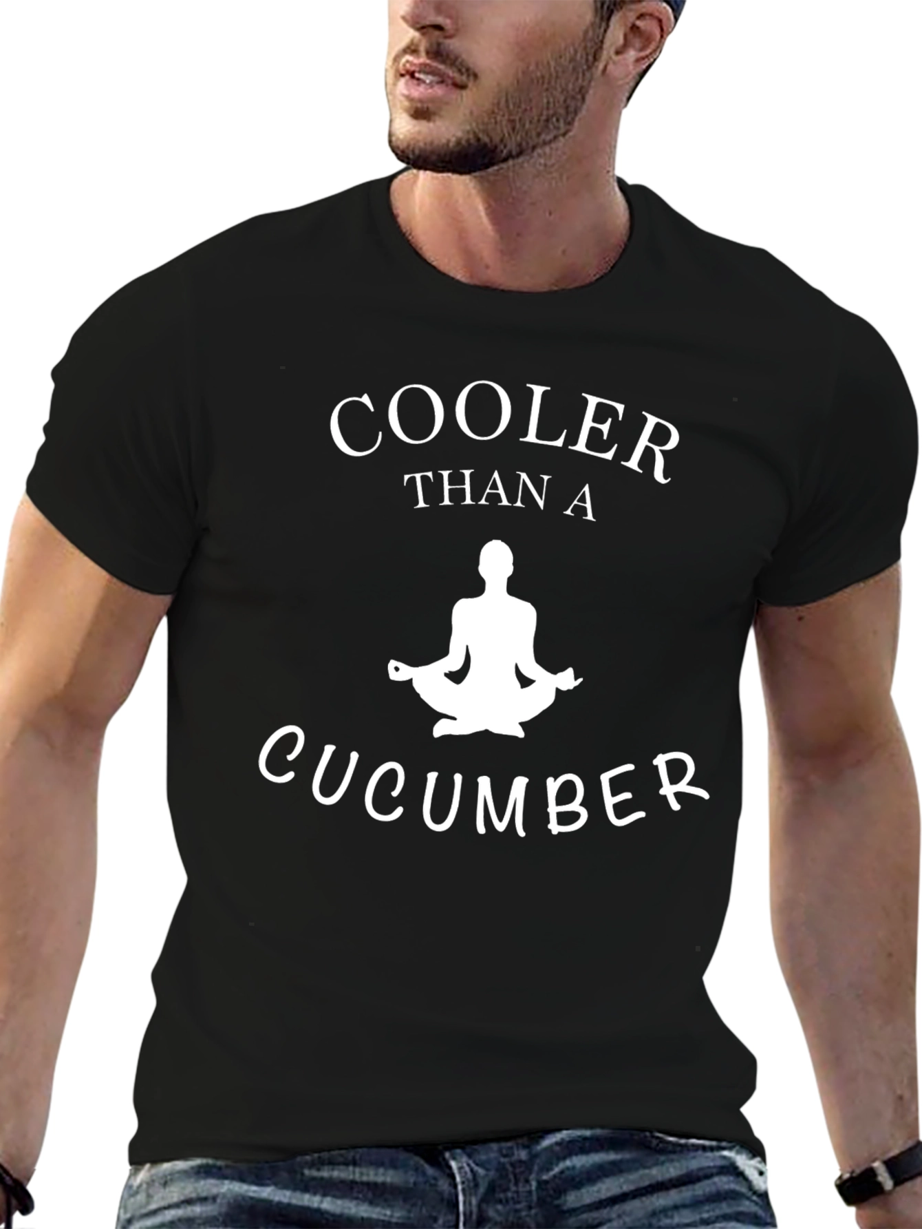 Black Cooler Than a Cucumber Graphic Tee view 6
