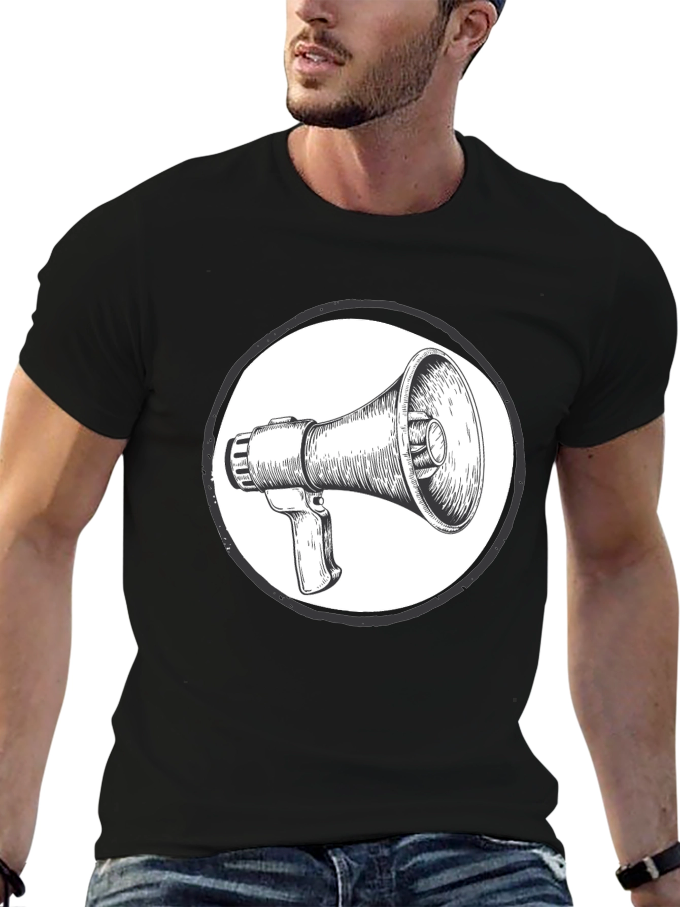 Black Megaphone Graphic Tee - Speak Up! view 6