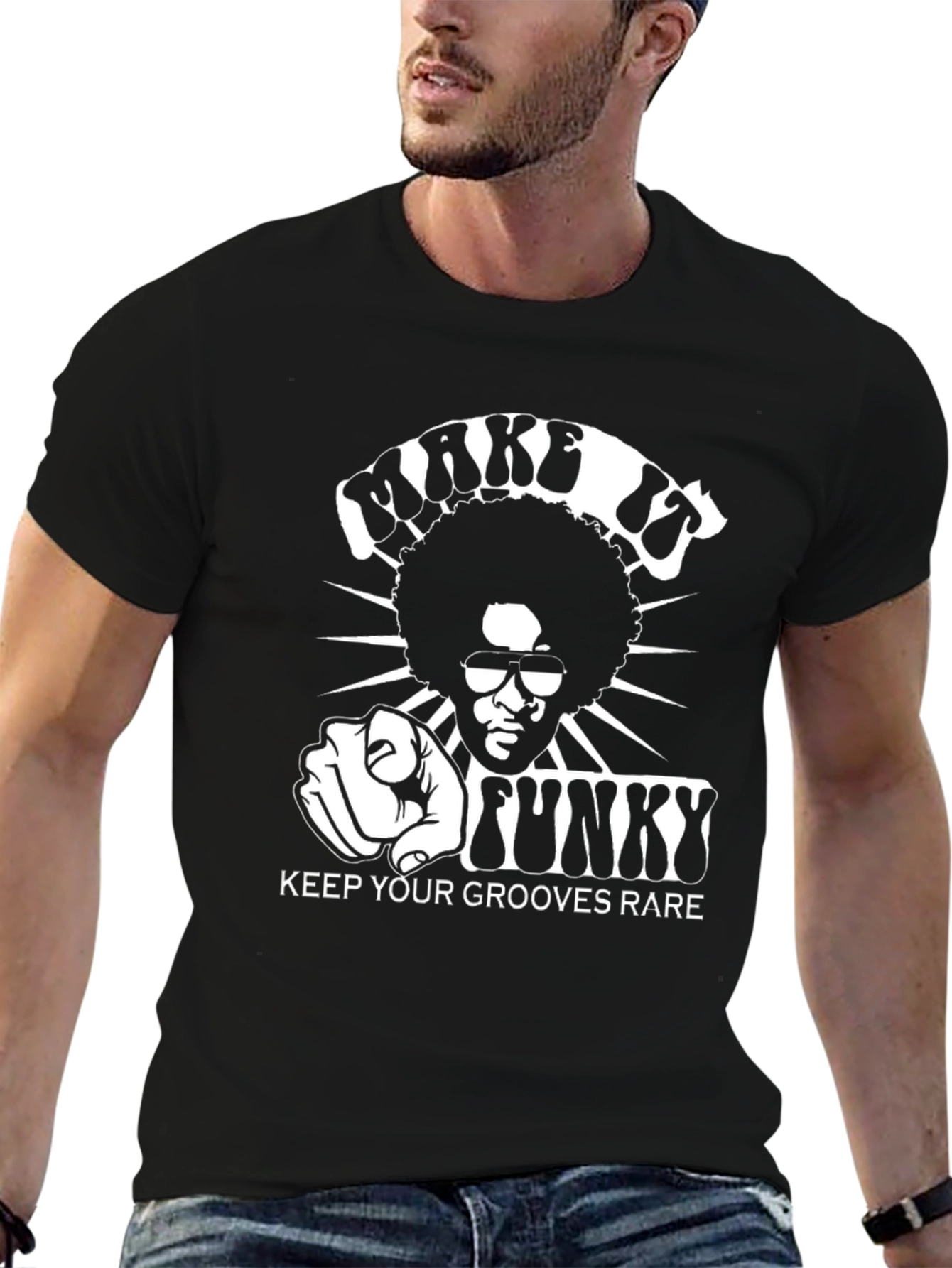 Black Funky Grooves Graphic T-Shirt - Black view 6