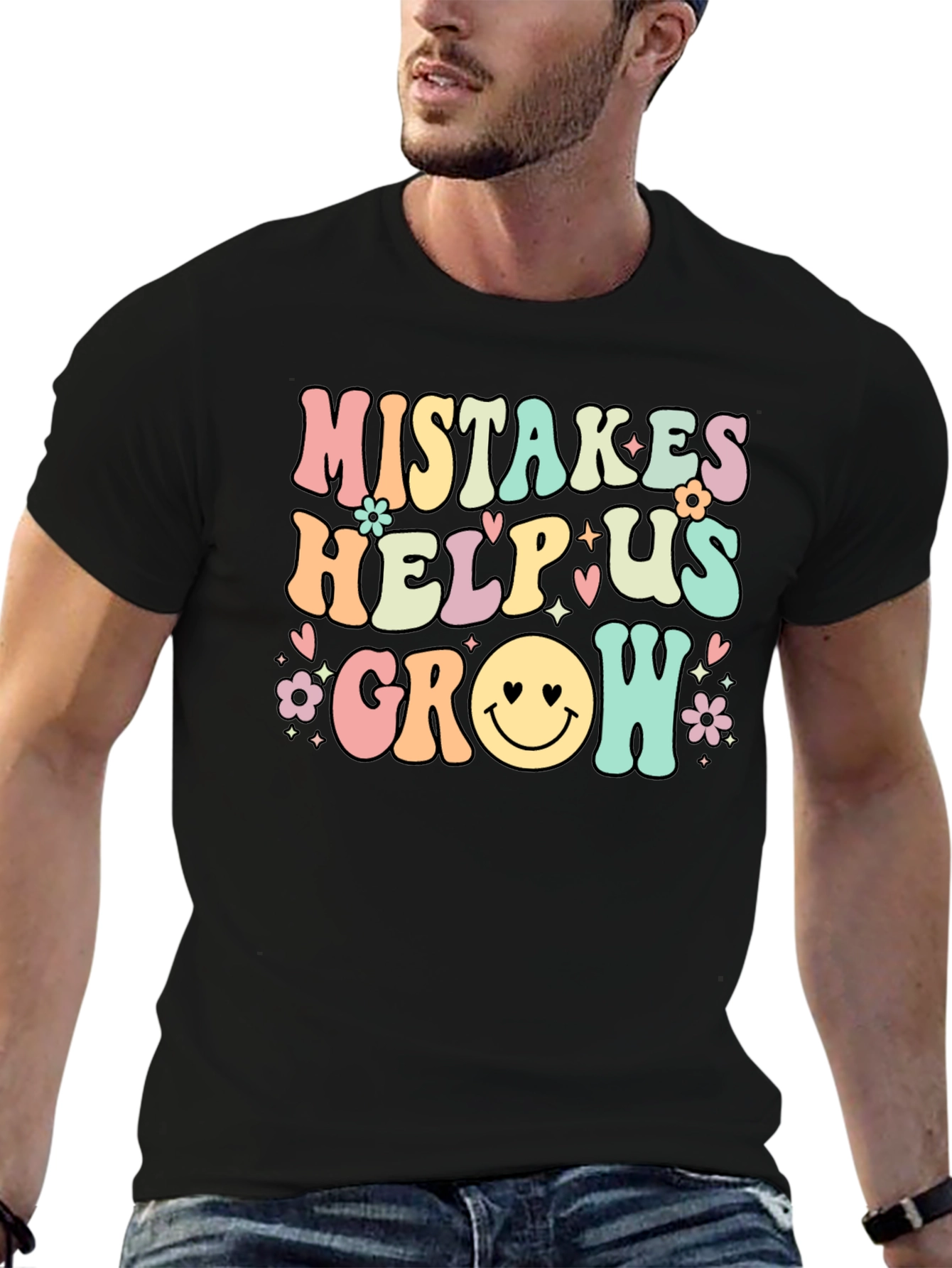 Black Mistakes Help Us Grow T-Shirt view 6