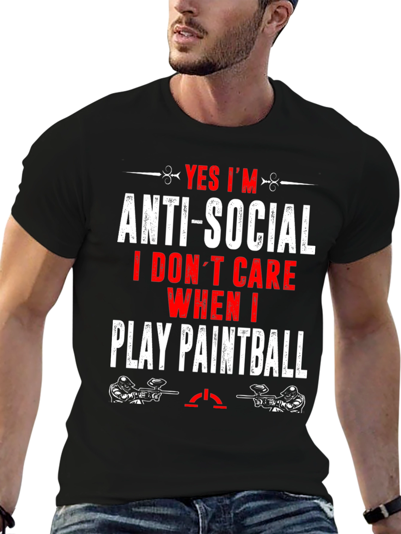 Black Anti-Social Paintball T-Shirt - Play Anytime! view 6