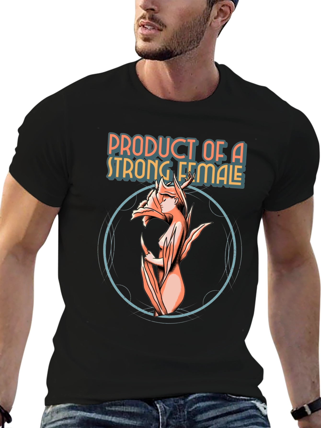 Black Strong Female Graphic Tee - Unique Design view 6