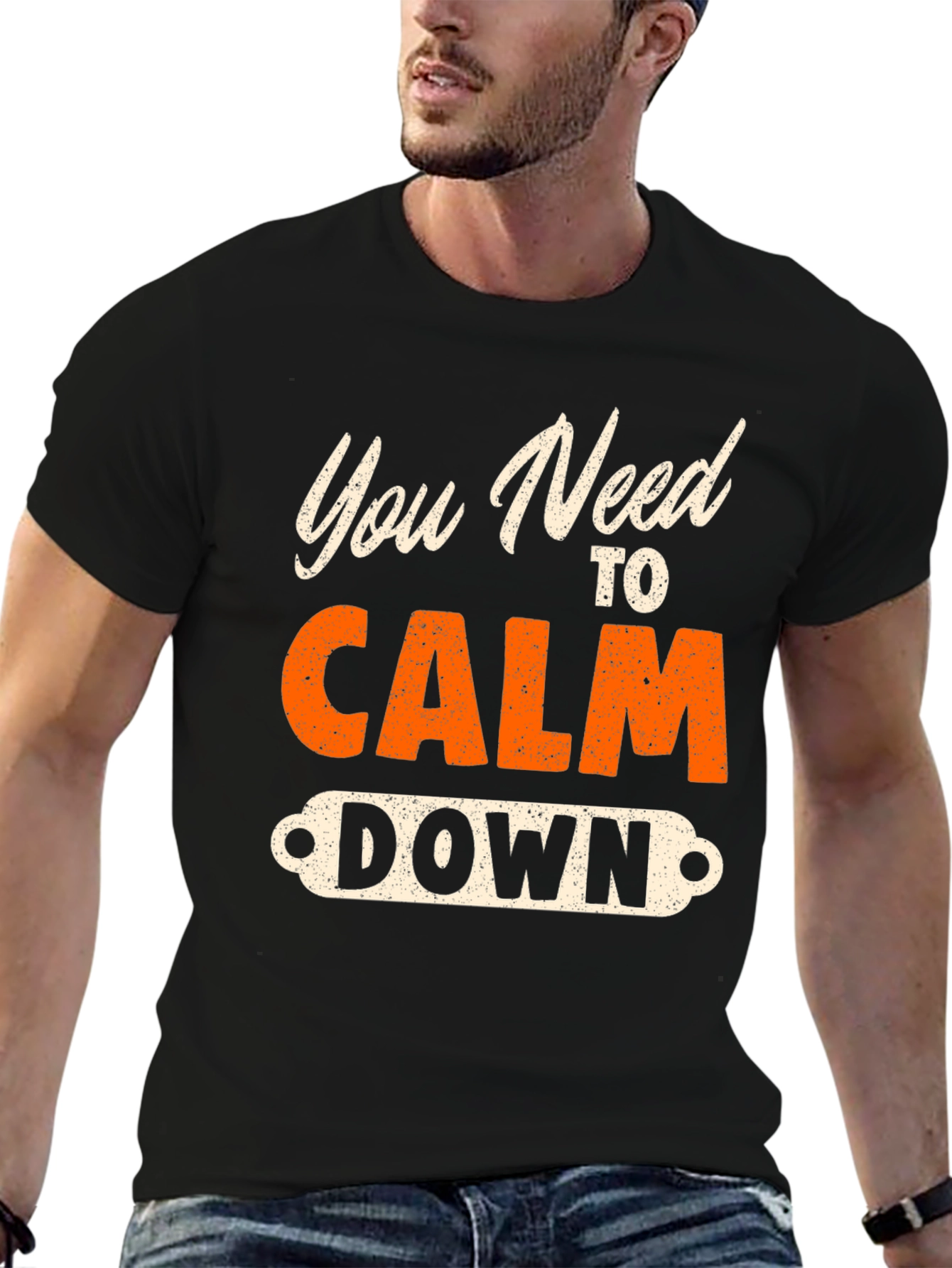 Black You Need to Calm Down Graphic Tee view 6