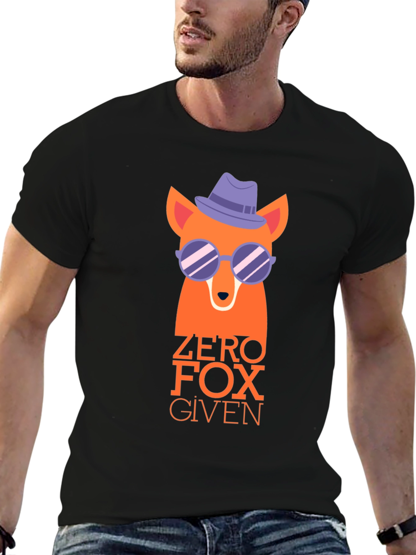 Black Zero Fox Given Graphic Tee - Cool & Funny view 6