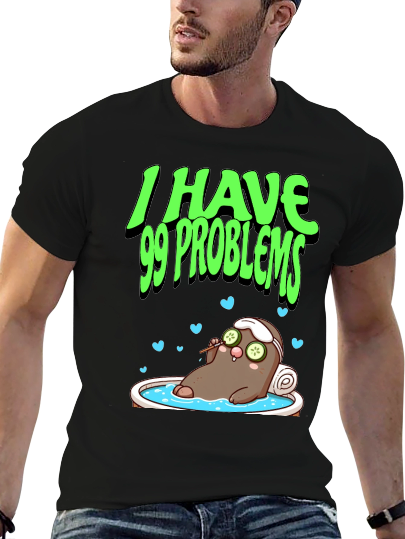 Black 99 Problems Potato Spa T-Shirt - Relaxed Fit view 6