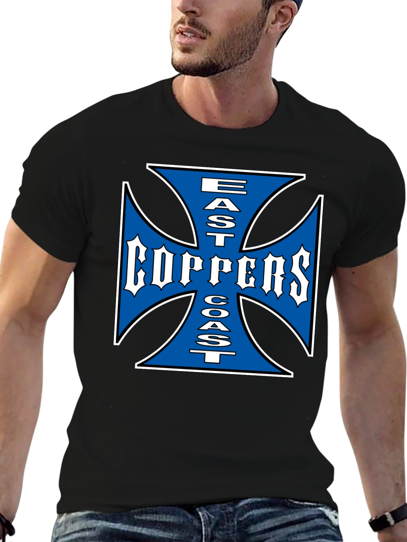 Black East Coast Choppers Graphic Tee - Black Cotton T-Shirt view 6