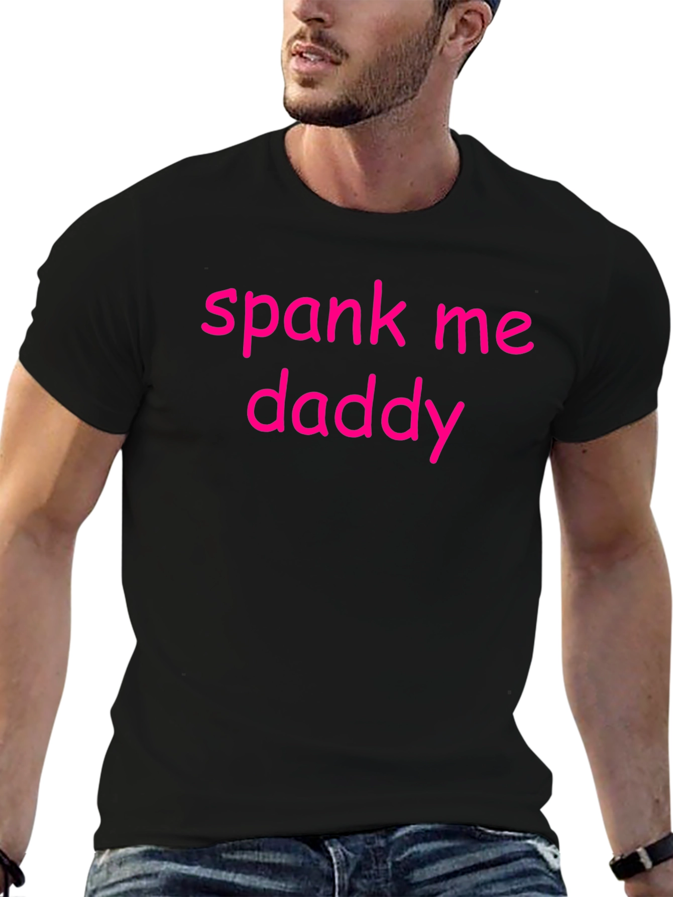 Black Spank Me Daddy Graphic Tee - Black Novelty T-Shirt view 6