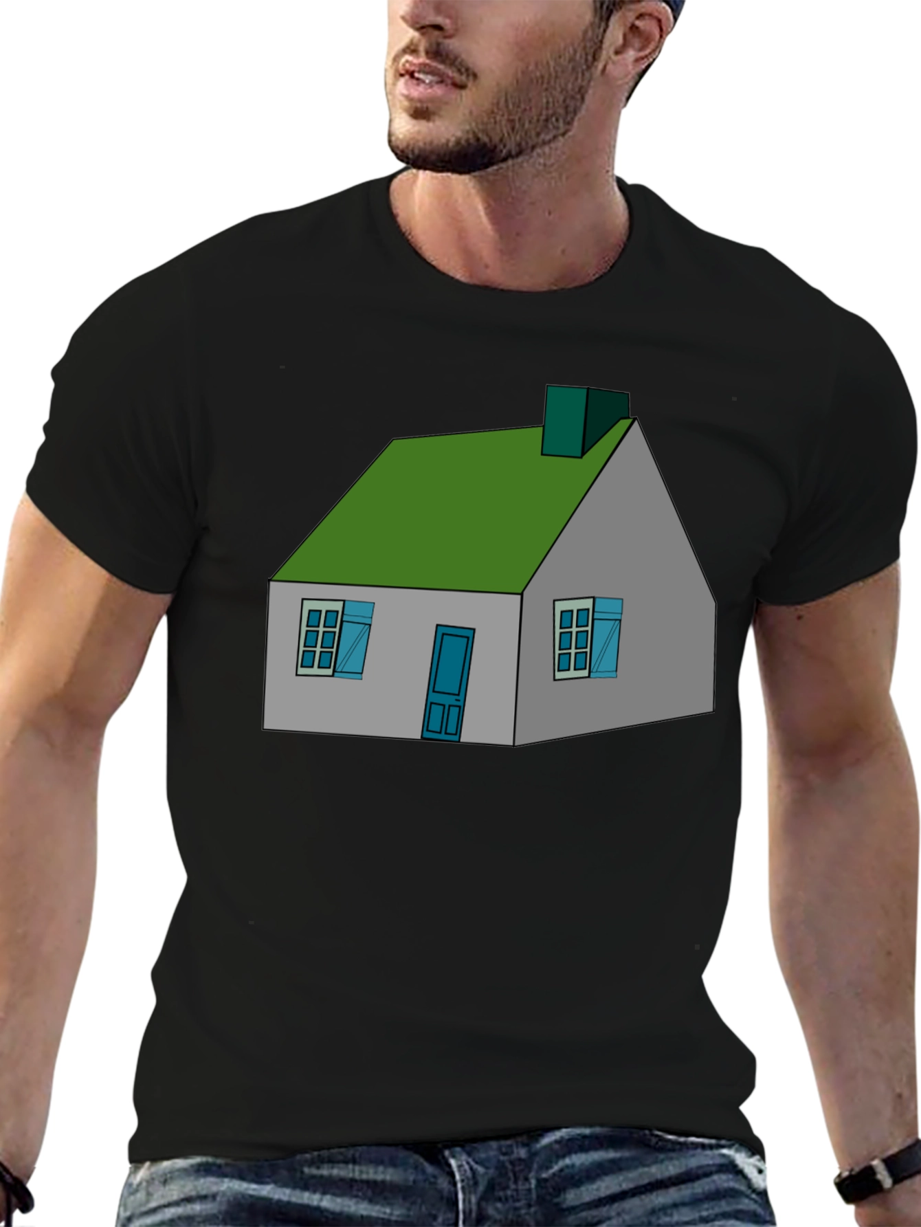 Black House Graphic Black T-Shirt view 6