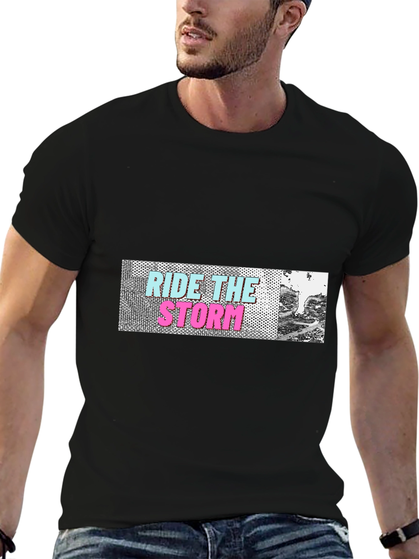 Black Ride the Storm Graphic T-Shirt view 6