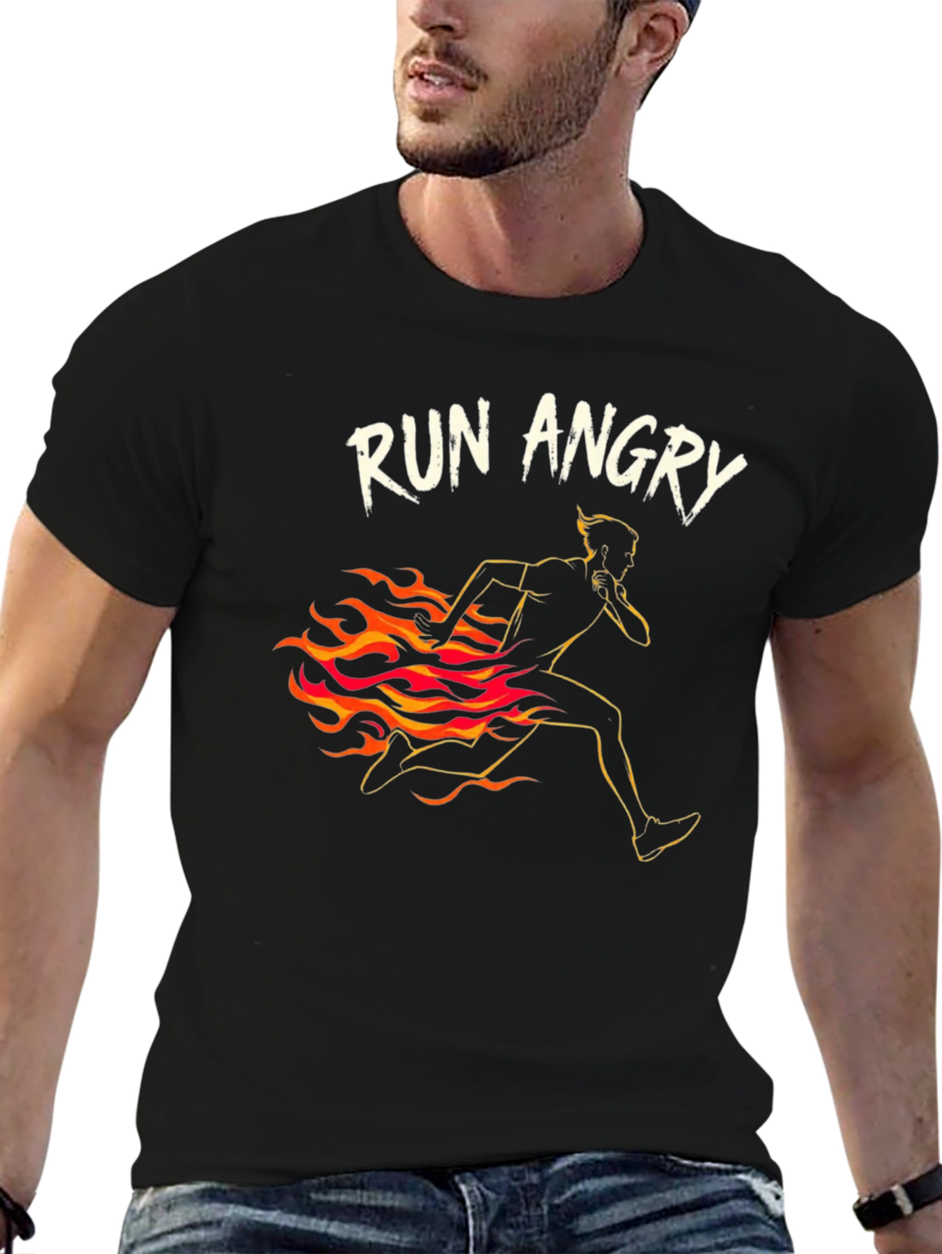 Black Run Angry Graphic Tee view 6