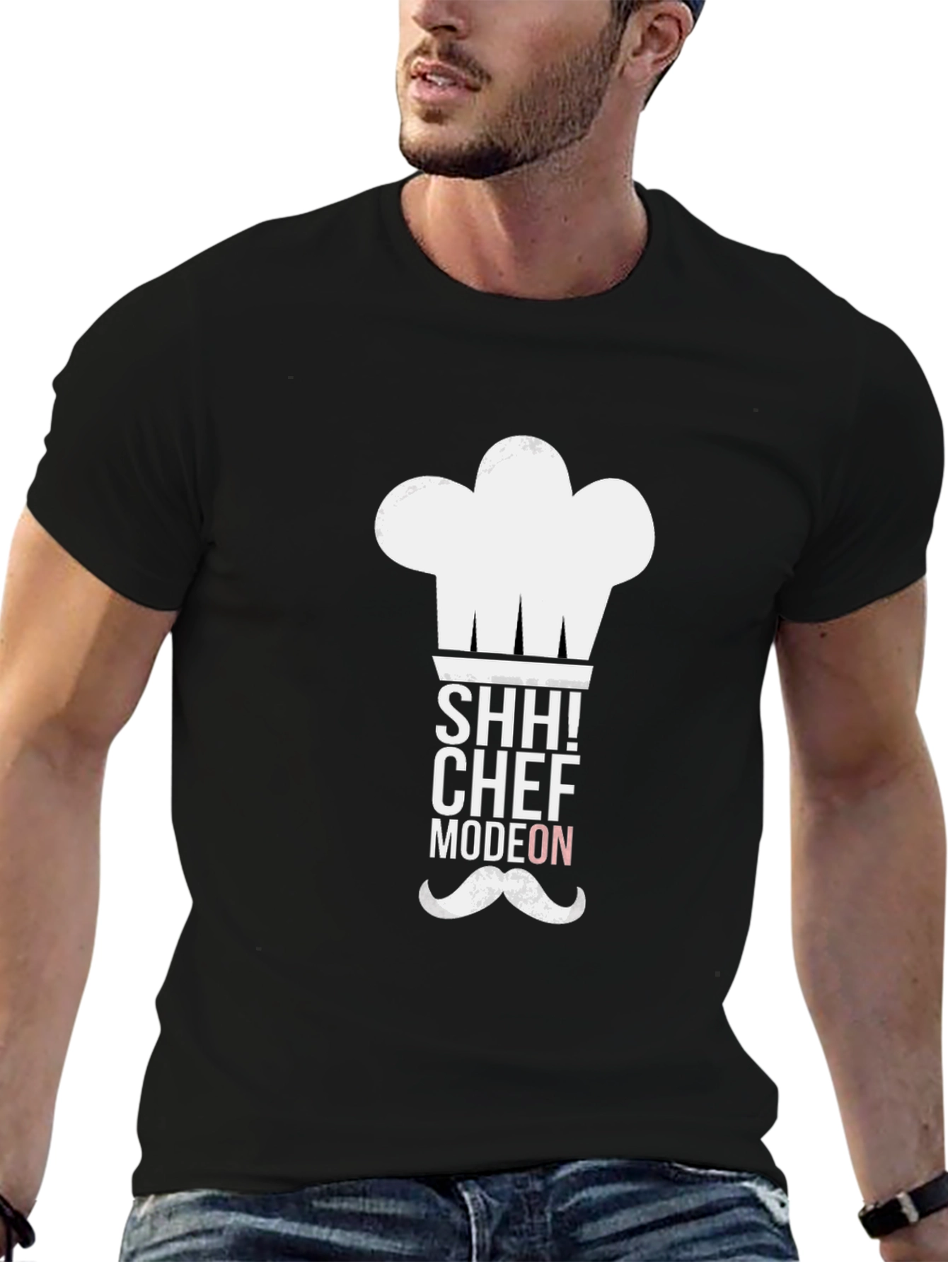 Black SHH! Chef Mode On T-Shirt - Funny Cook Gift view 6