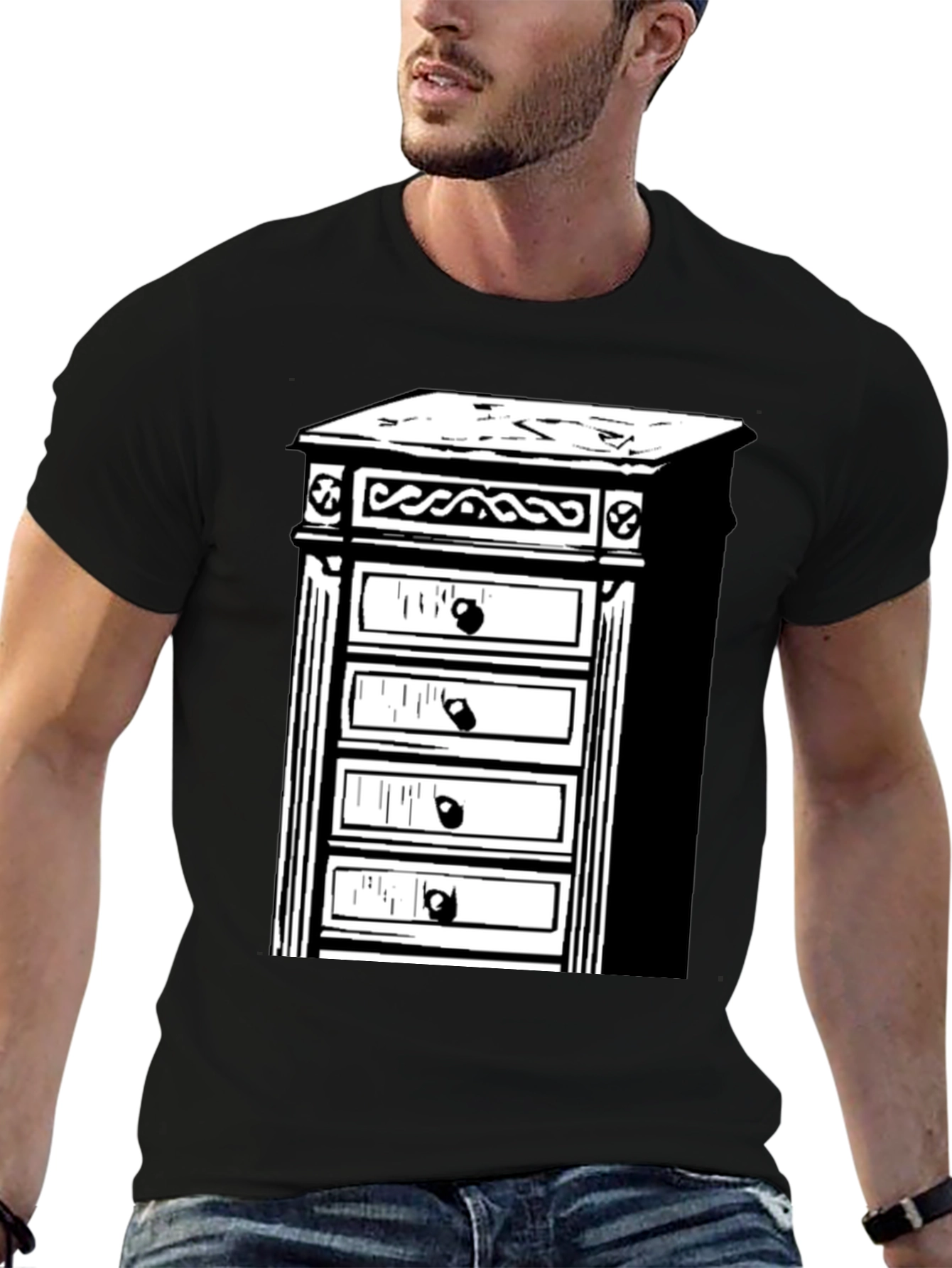 Black Retro Dresser T-Shirt - Stylish & Unique view 6