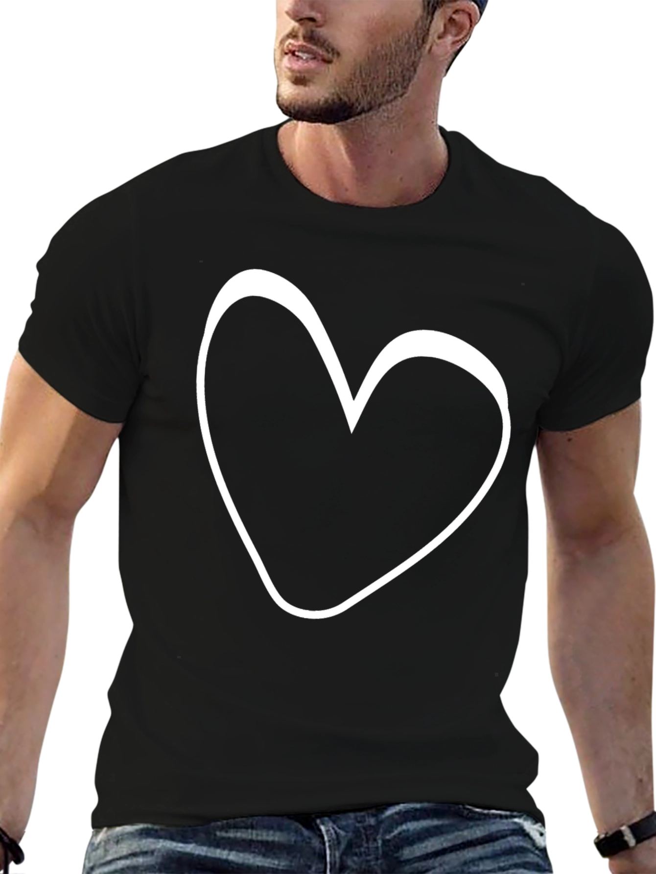 Black Heart Graphic Black T-Shirt view 6