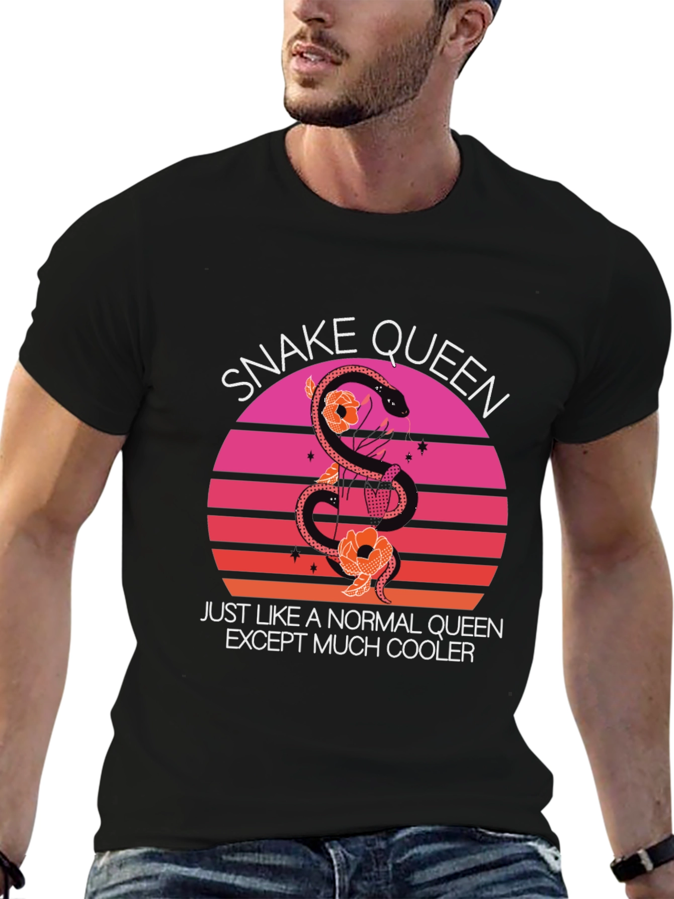Black Snake Queen T-Shirt Cool Graphic Tee view 6