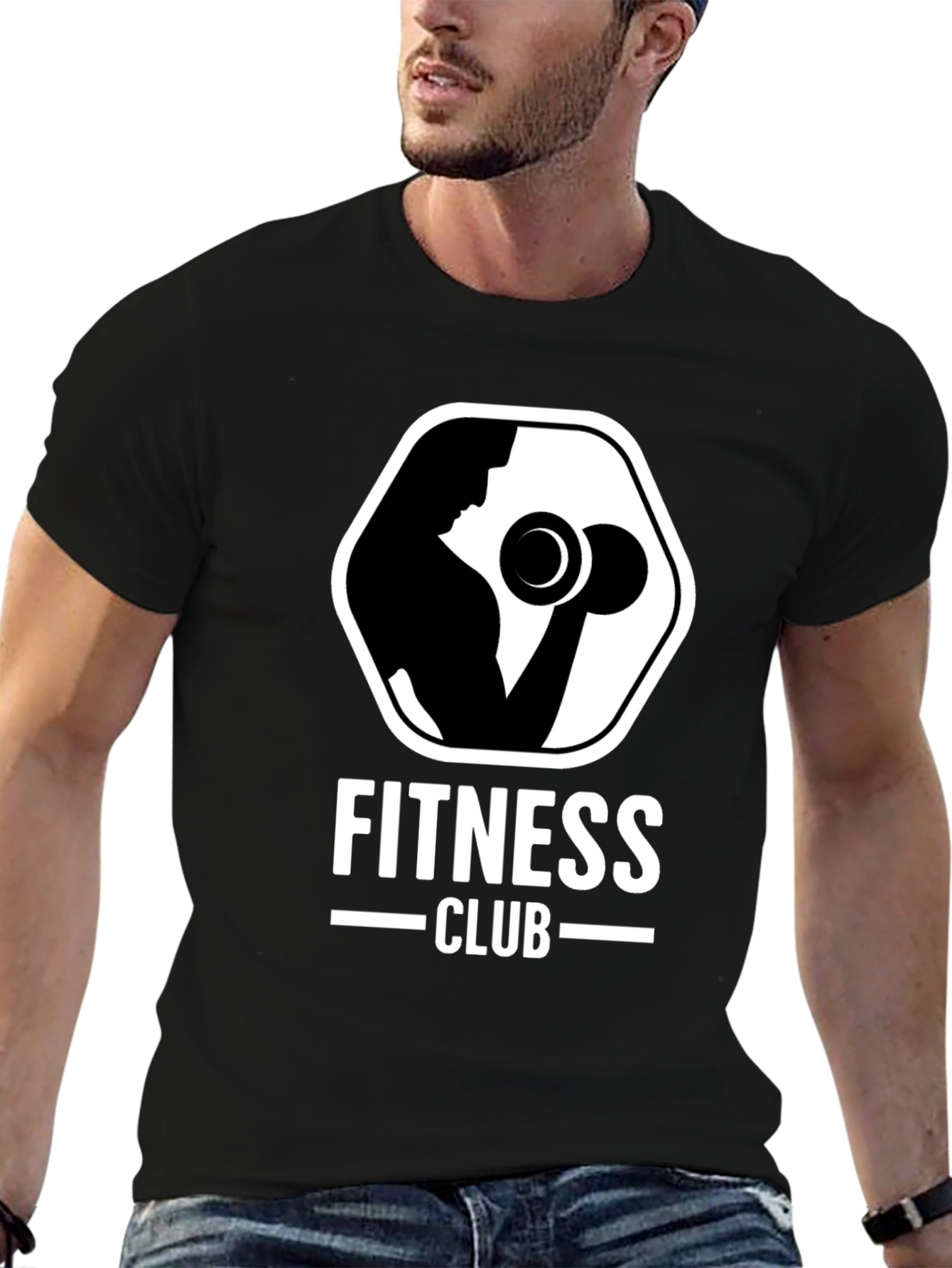 Black Fitness Club Black T-Shirt view 6