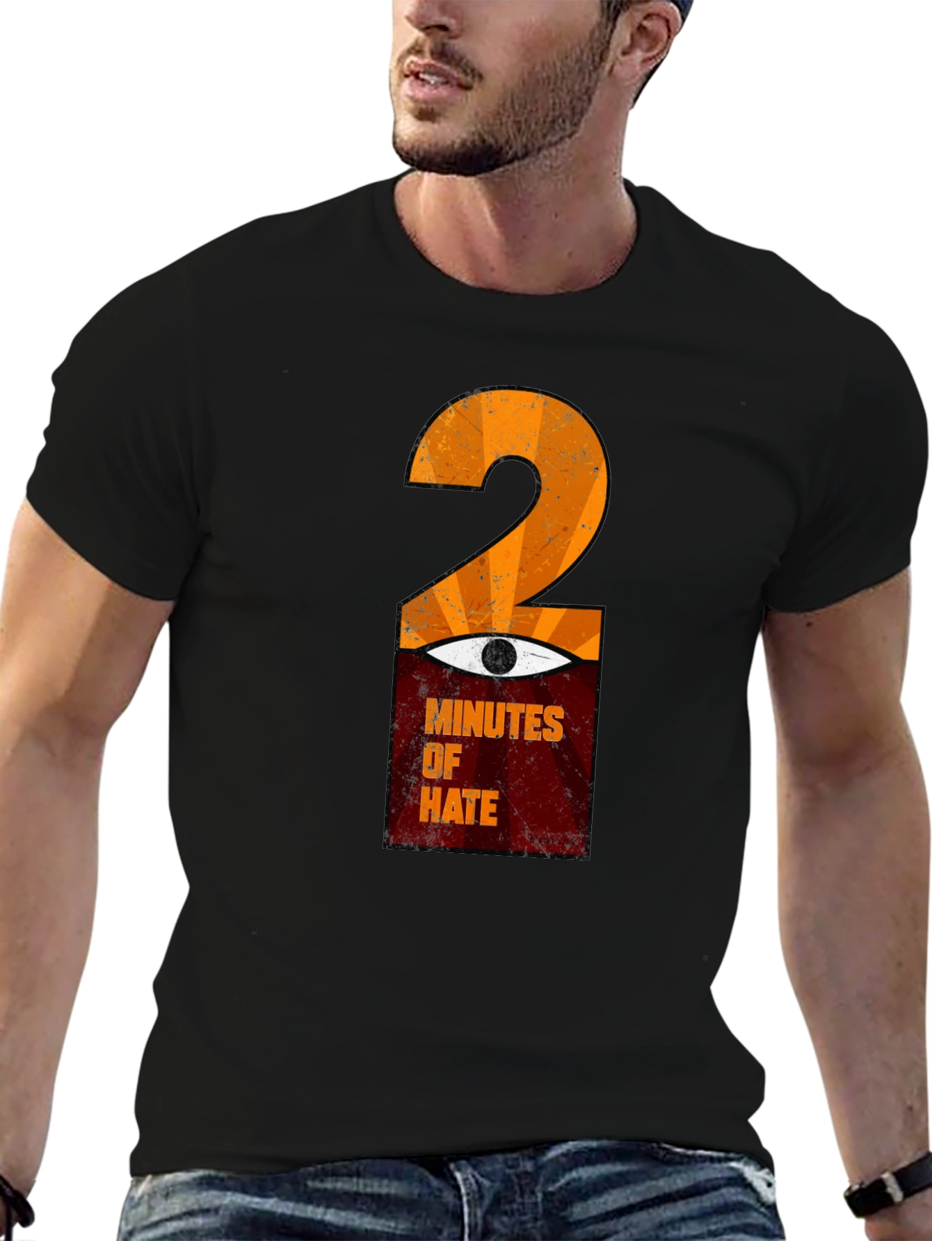 Black 2 Minutes of Hate Graphic T-Shirt view 6