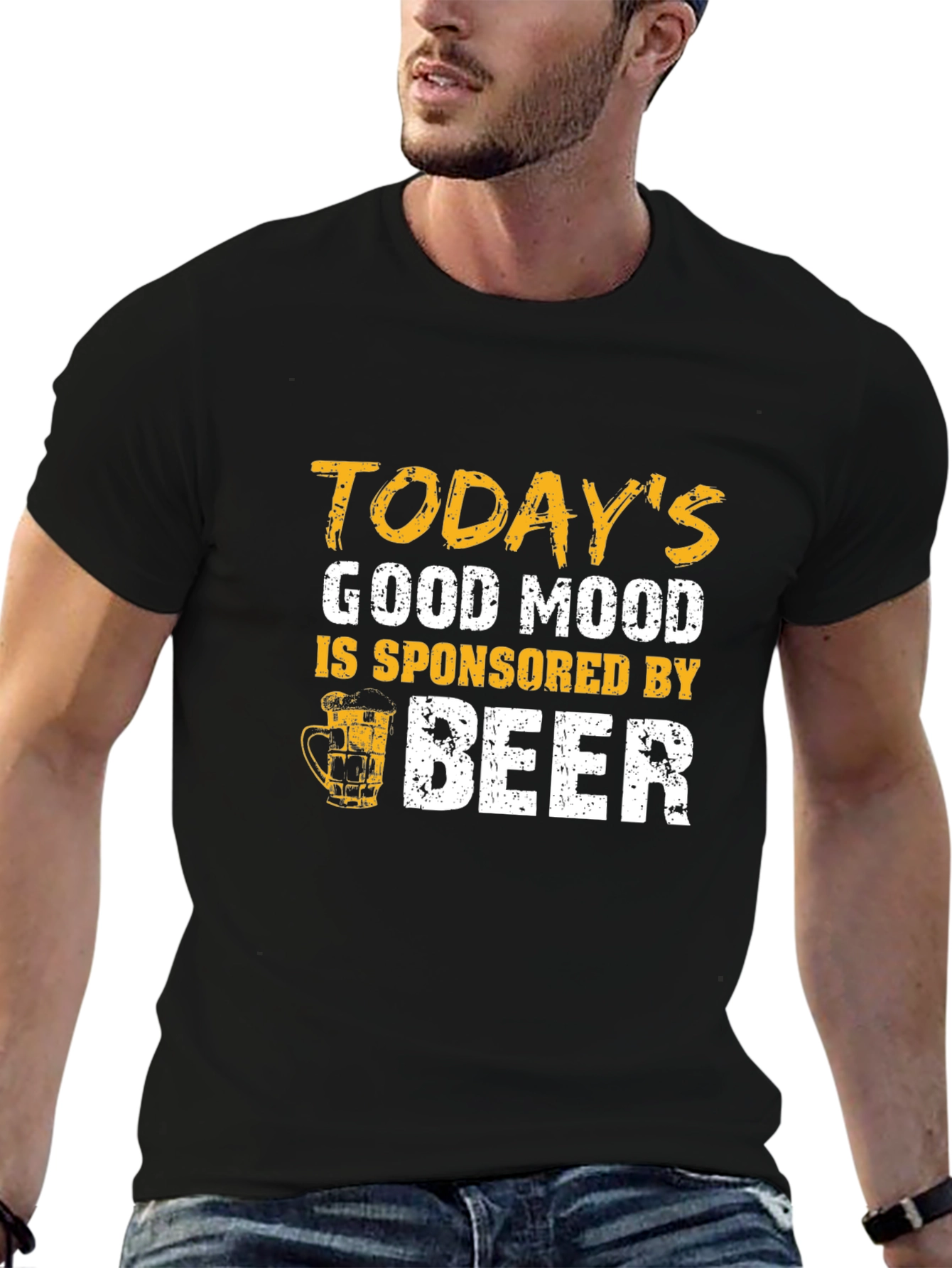 Black Today's Good Mood Beer Graphic Tee view 6