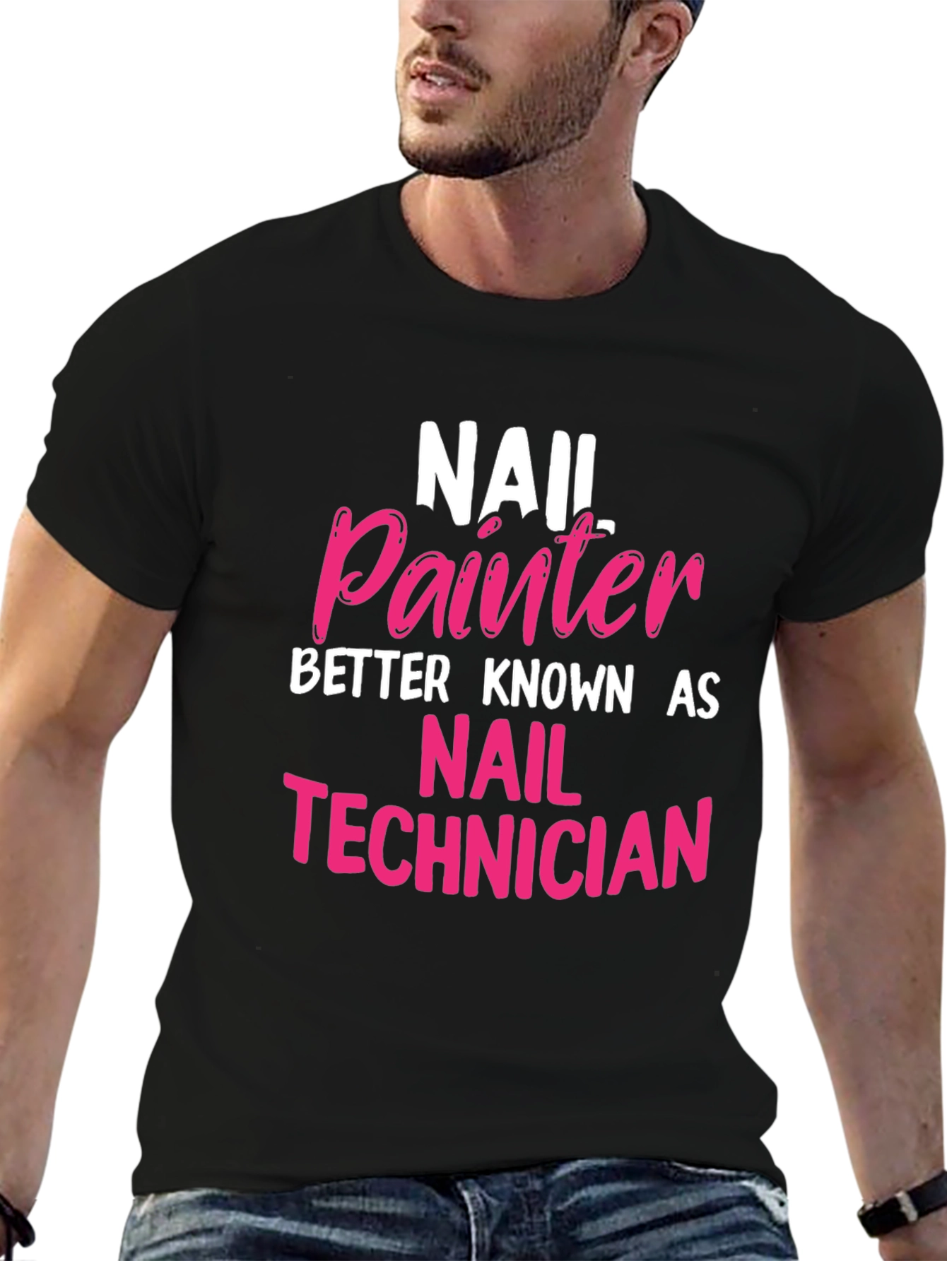 Black Nail Painter Technician T-Shirt - Perfect Gift! view 6