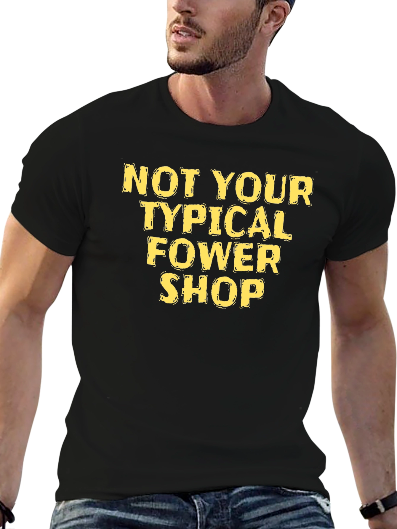 Black Not Your Typical Flower Shop Black T-Shirt view 6