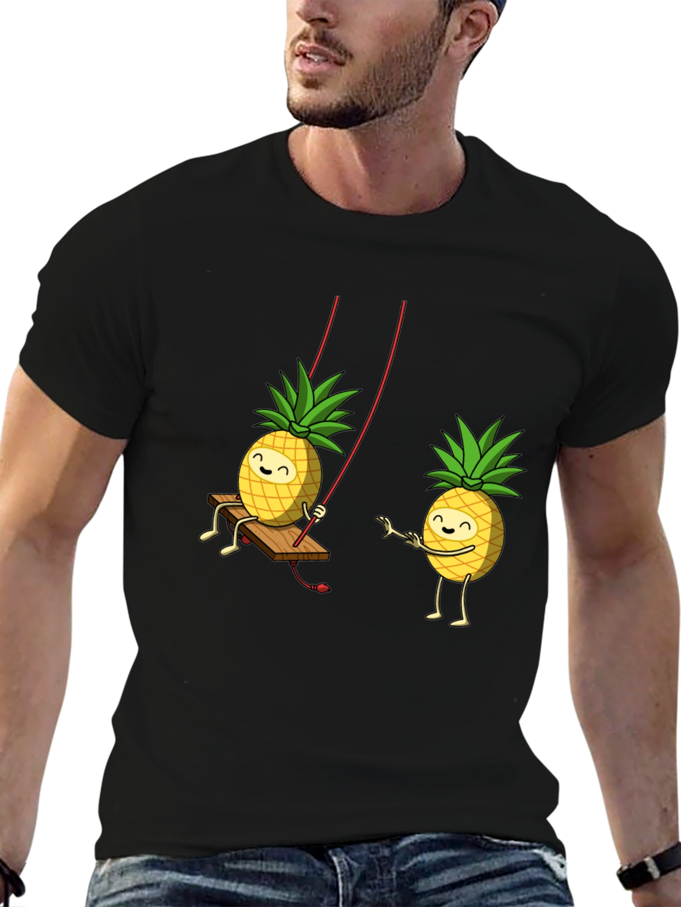 Black Pineapple Pals Black Graphic Tee view 6