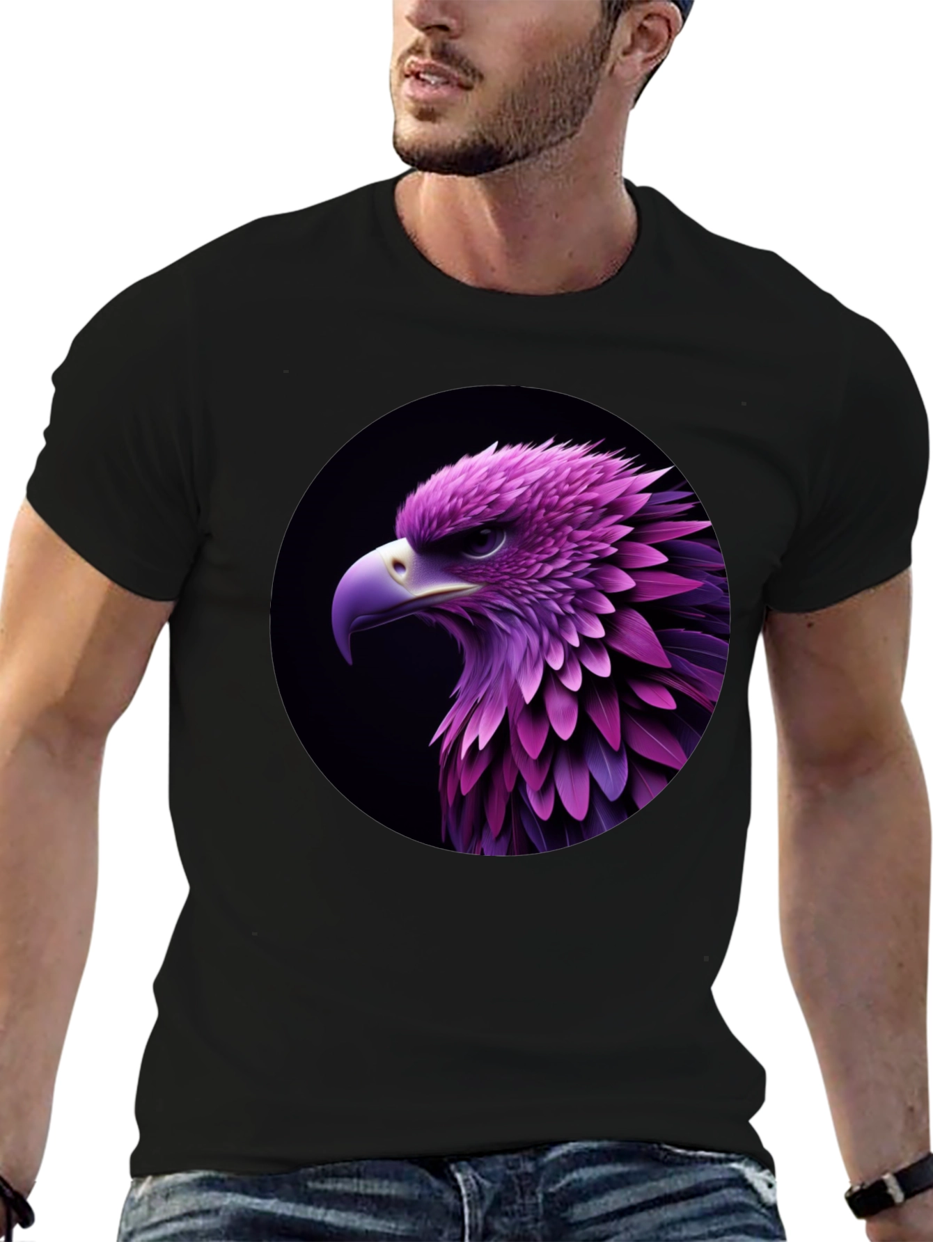 Black Eagle Graphic Black T-Shirt view 6