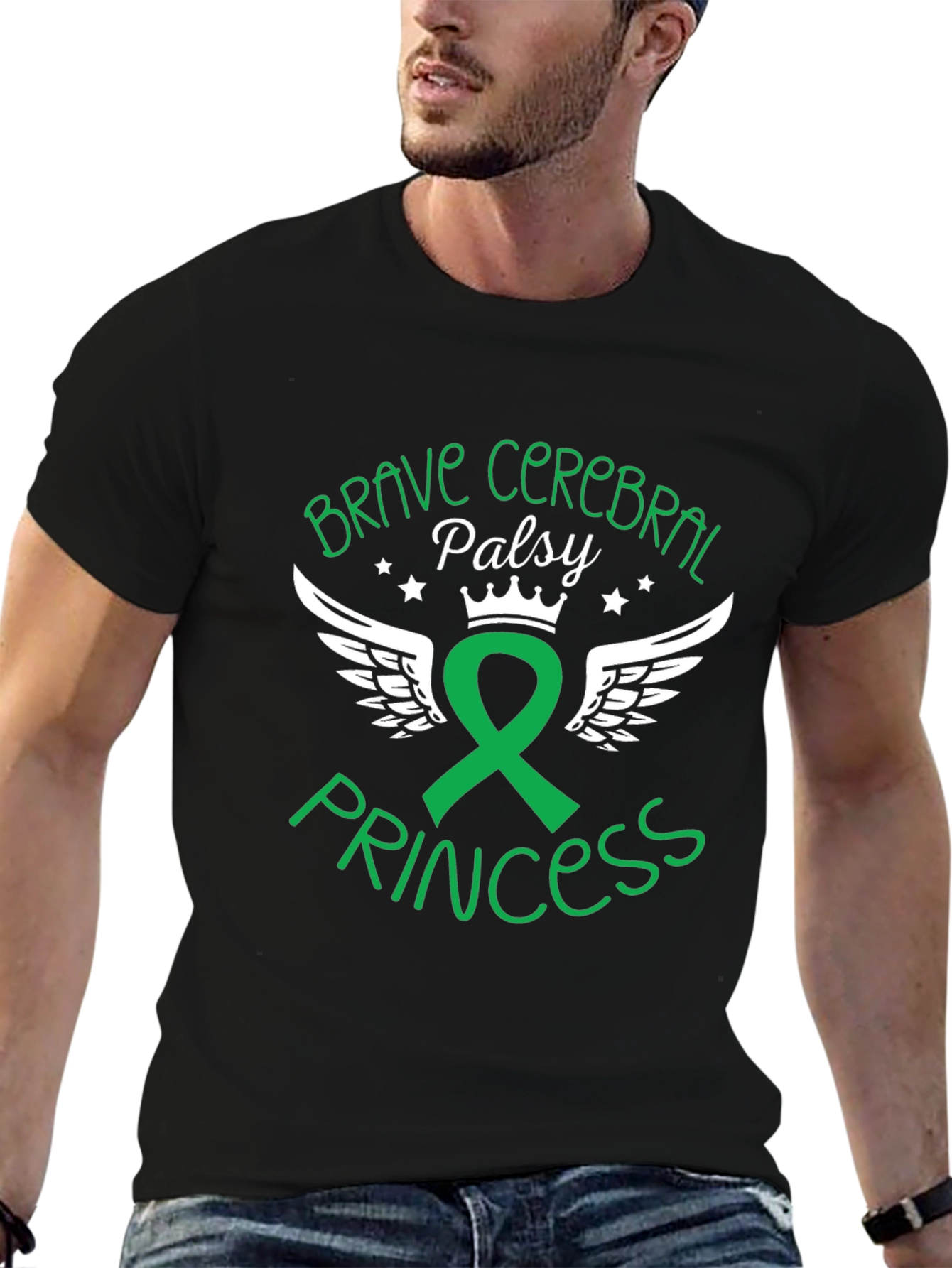 Black Brave Cerebral Palsy Princess Graphic Tee view 6