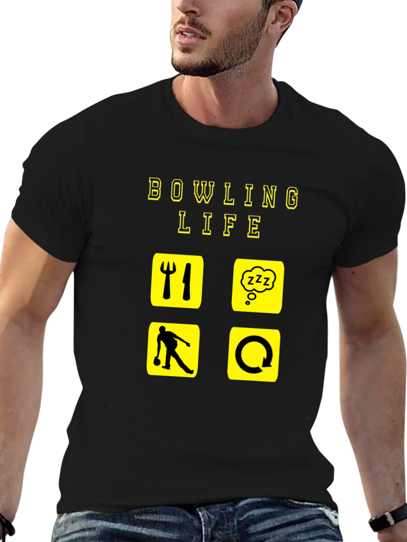 Black Bowling Life Graphic T-Shirt view 6
