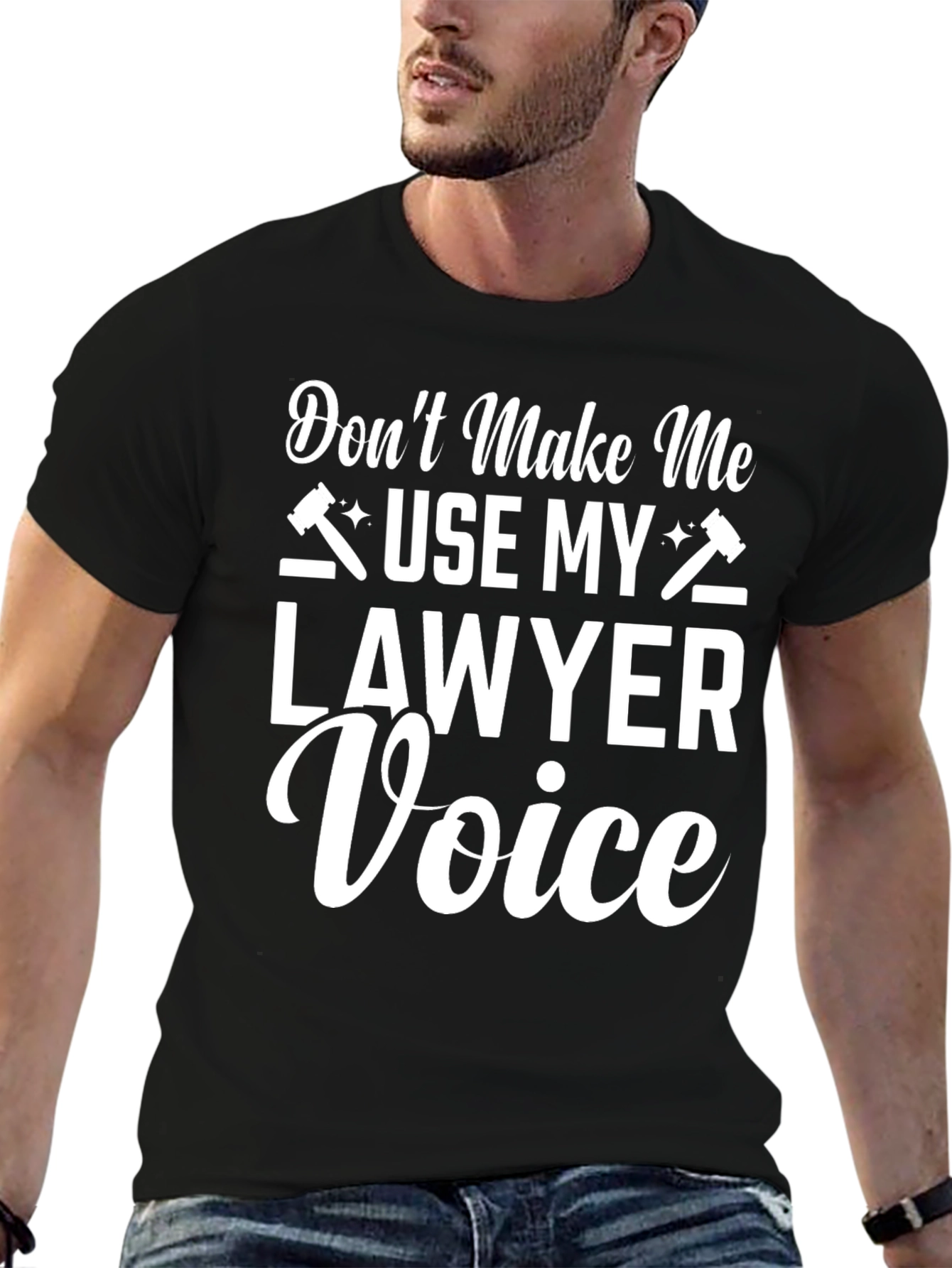 Black Lawyer Voice T-Shirt - Funny Attorney Gift view 6