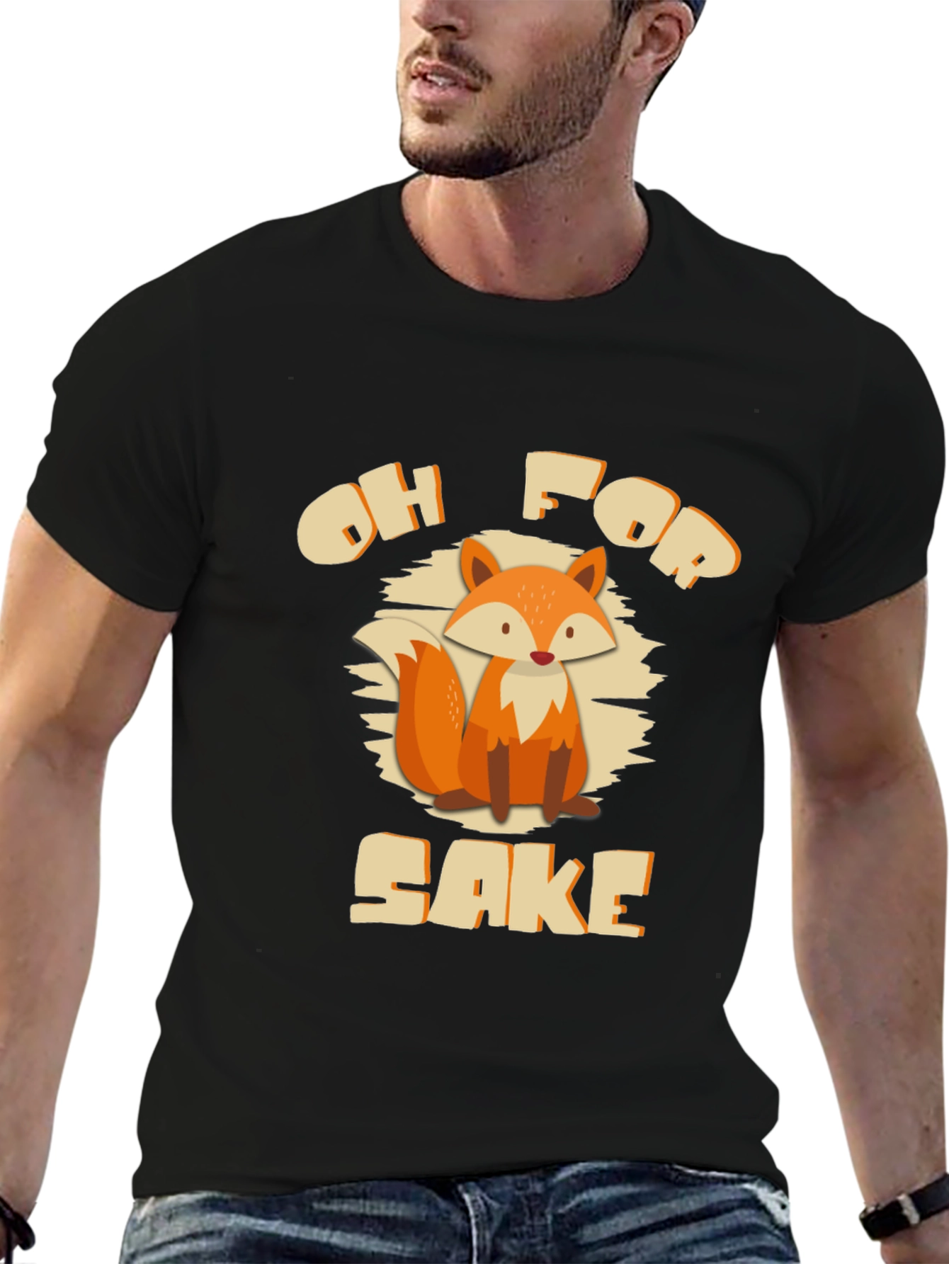 Black Oh For Fox Sake T-Shirt - Funny Novelty Tee view 6