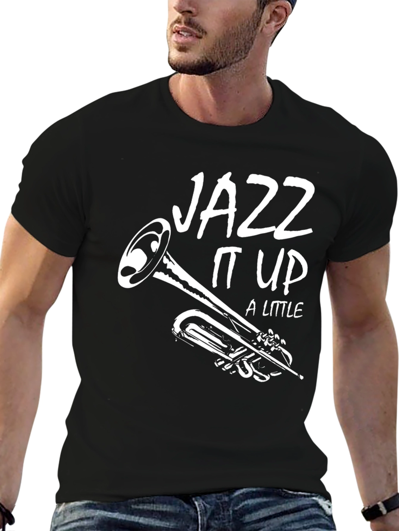 Black Jazz It Up T-Shirt - Black Cotton Graphic Tee view 6