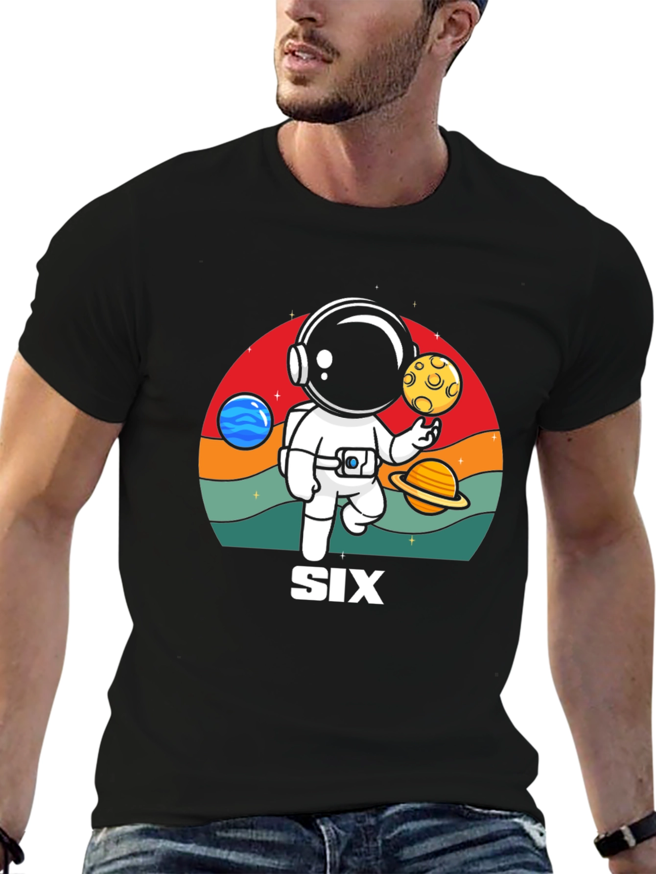 Astronaut Six Birthday T-Shirt - 6