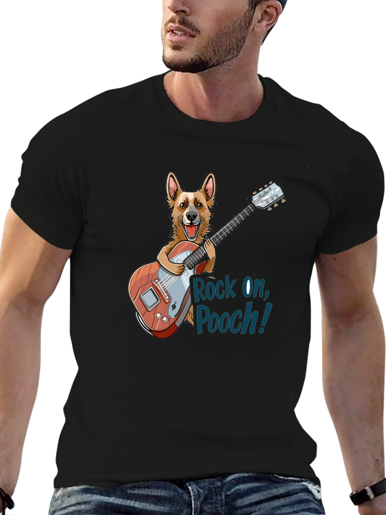 Rock On, Pooch! Novelty Graphic T-Shirt - 6