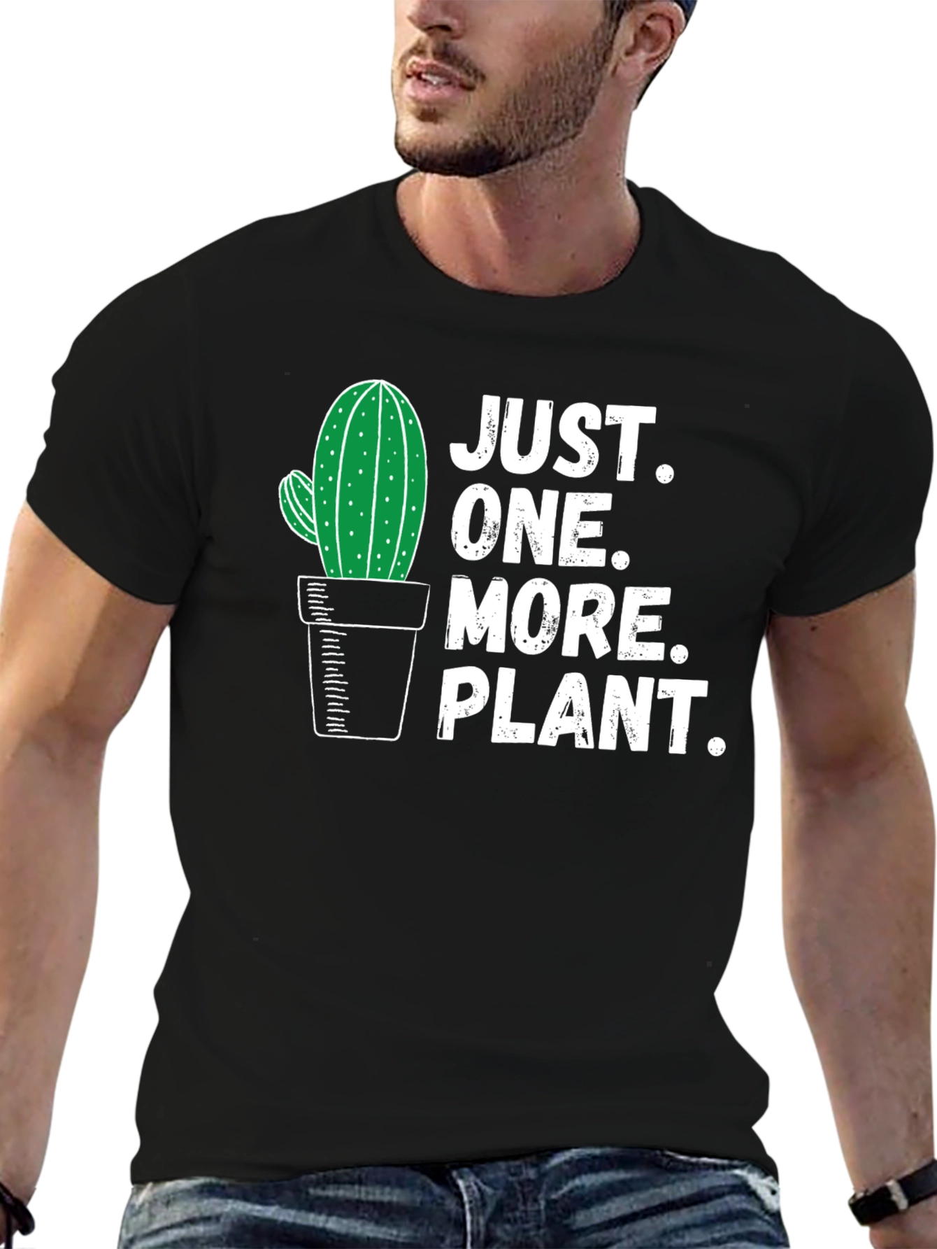 Black Just One More Plant T-Shirt - Cactus Lover Tee view 6